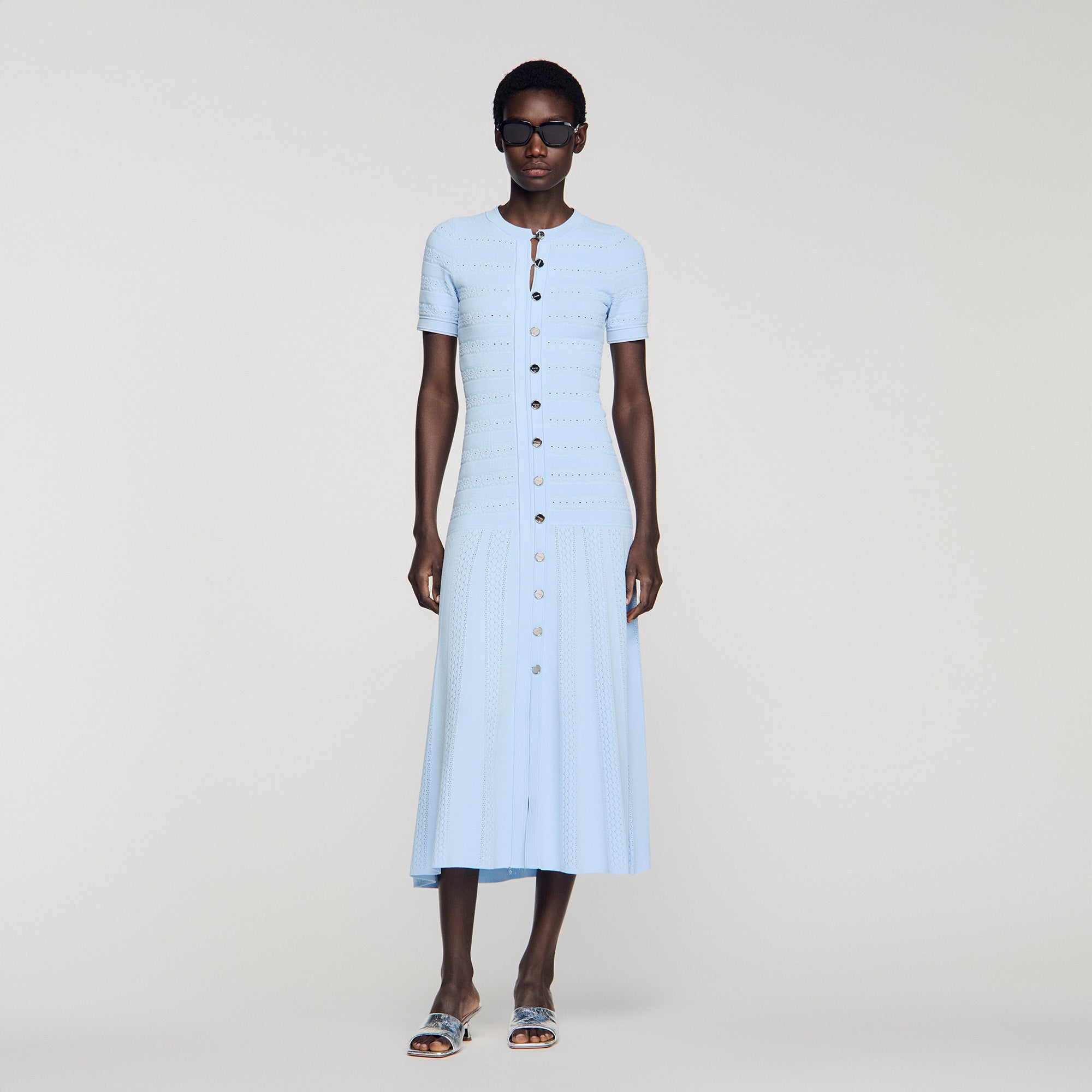 Milona Knit Maxi Dress Sky Blue