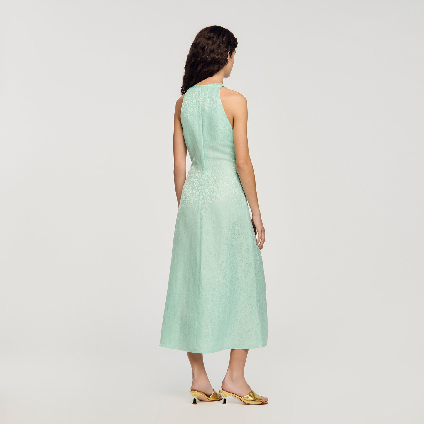 Monira V-Neck Floral Print Maxi Dress LIGHT GREEN