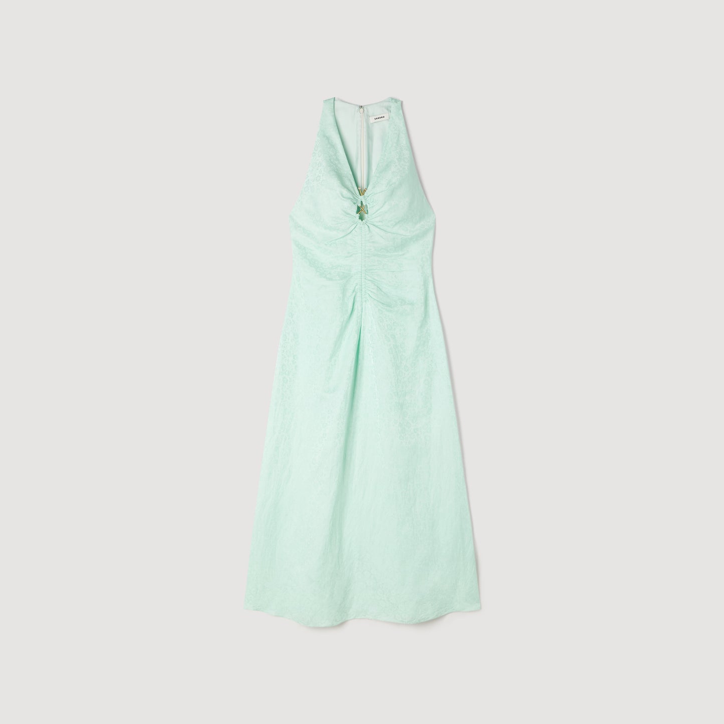 Monira V-Neck Floral Print Maxi Dress Light Green