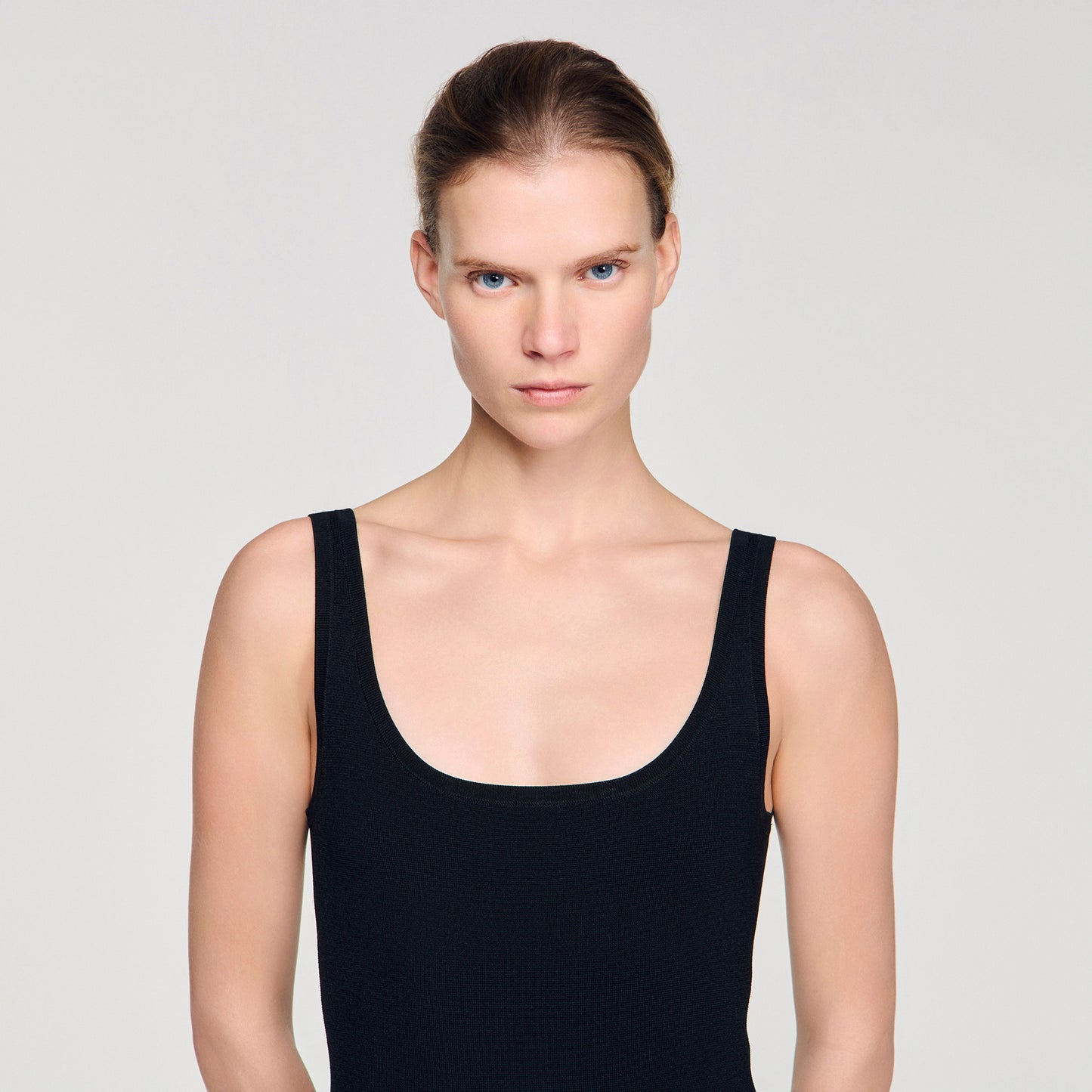 Fringed Knit Maxi Dress Black