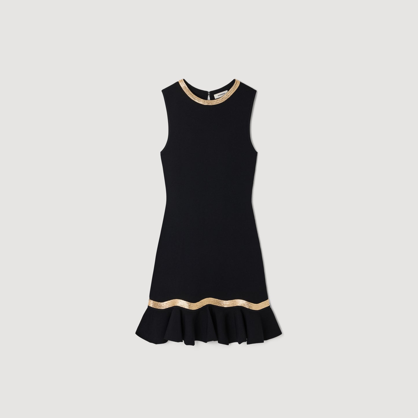 Ophira Metal Chain Knit Short Dress Black