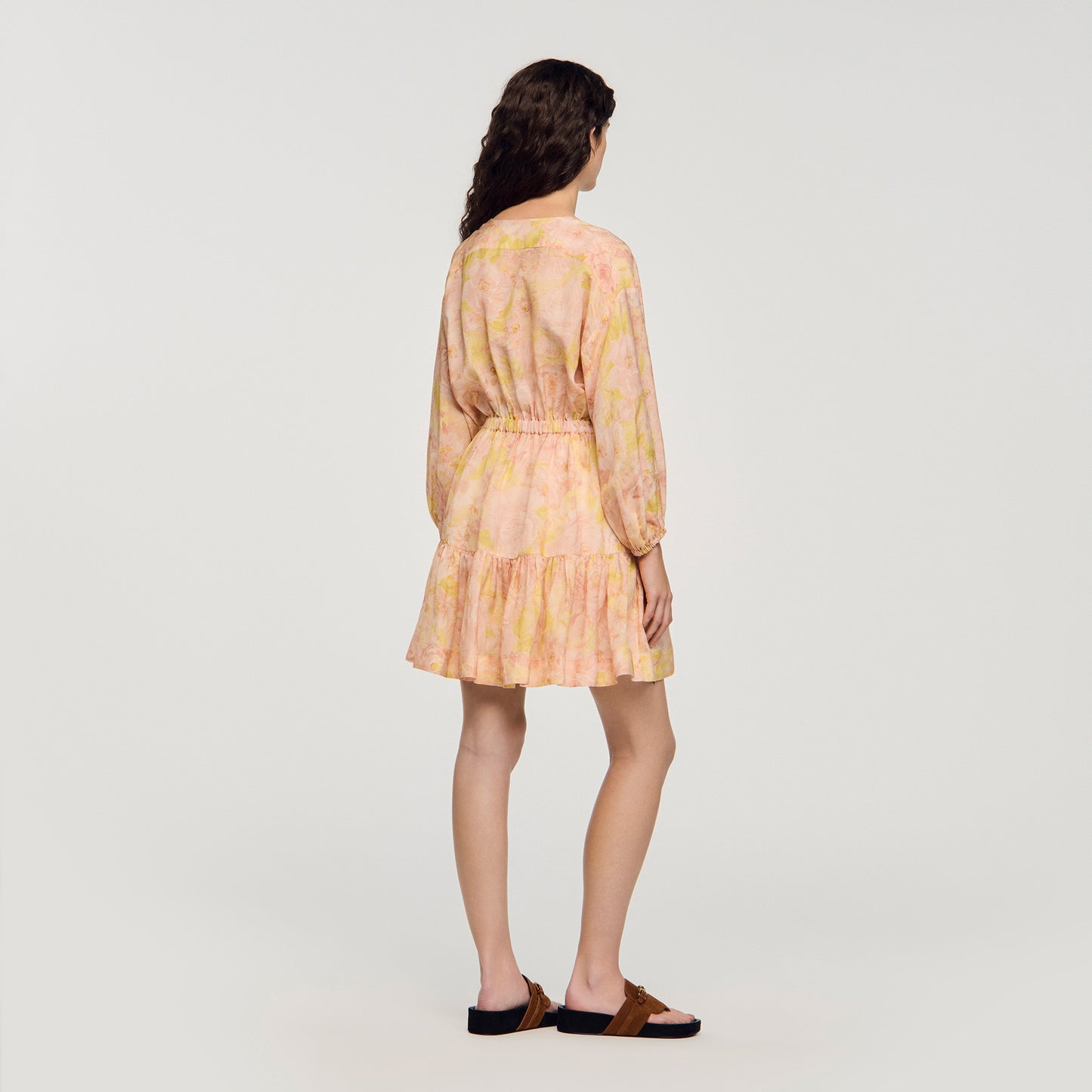 Provenza Flower Print Short Dress Pink / Green