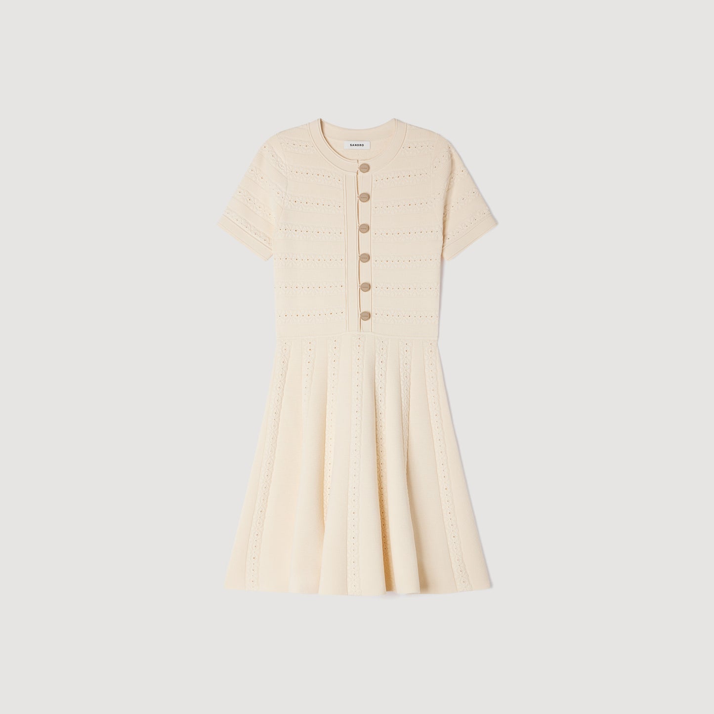 Milou Floral Print Knit Short Dress Vanilla