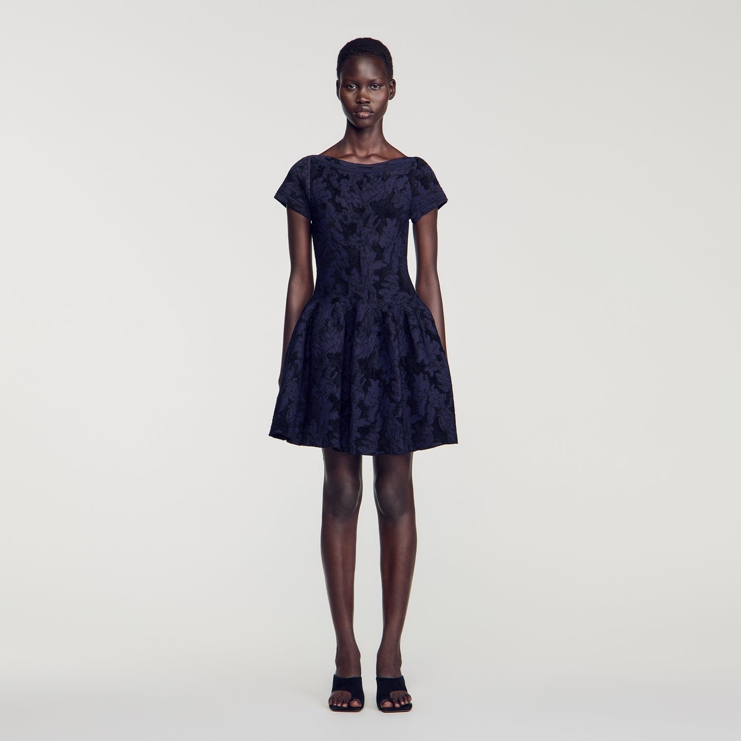 Gala Floral jacquard knit dress Midnight Blue