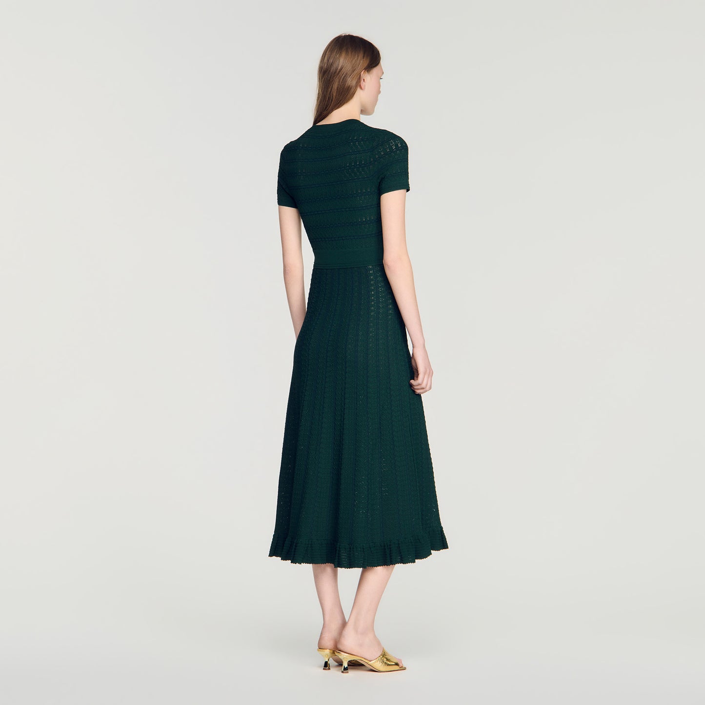 Orianne Pointelle knit maxi dress Green