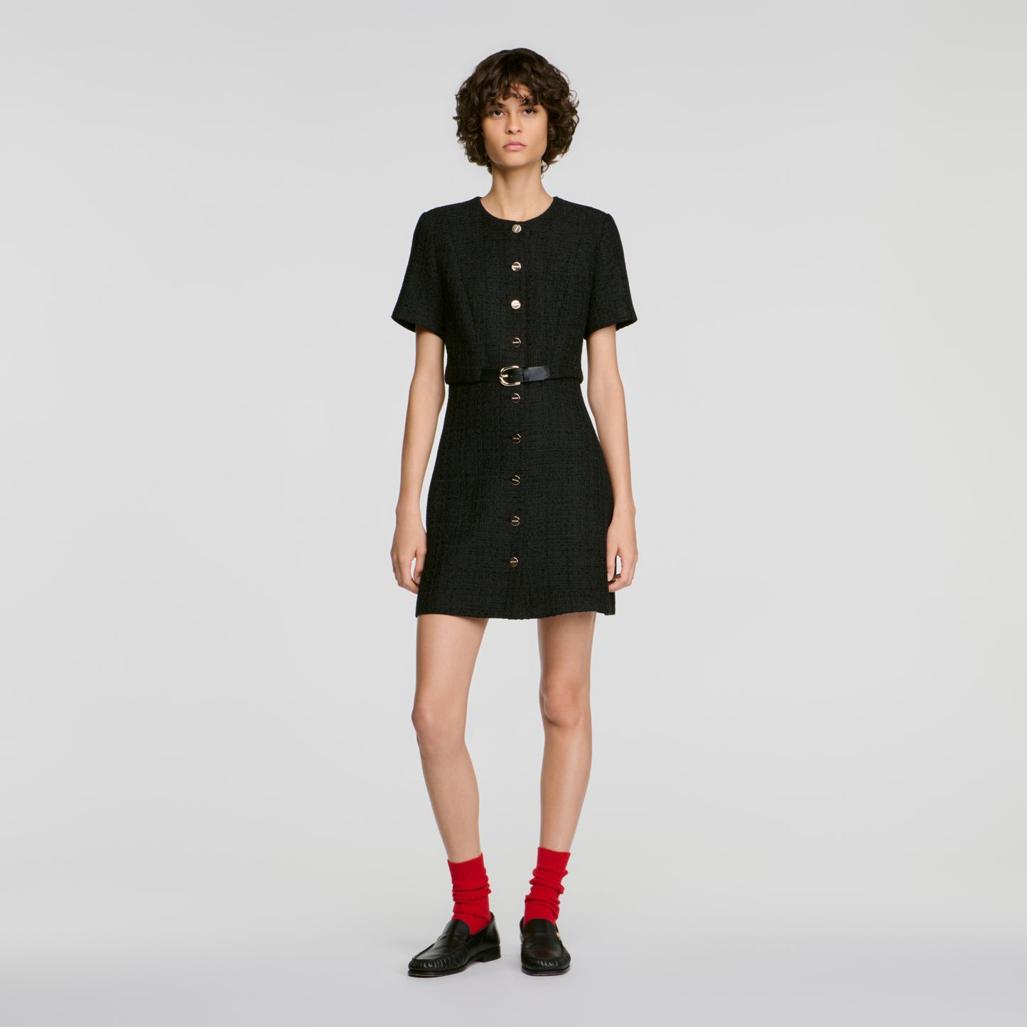 Palace 2-in-1 tweed dress Black