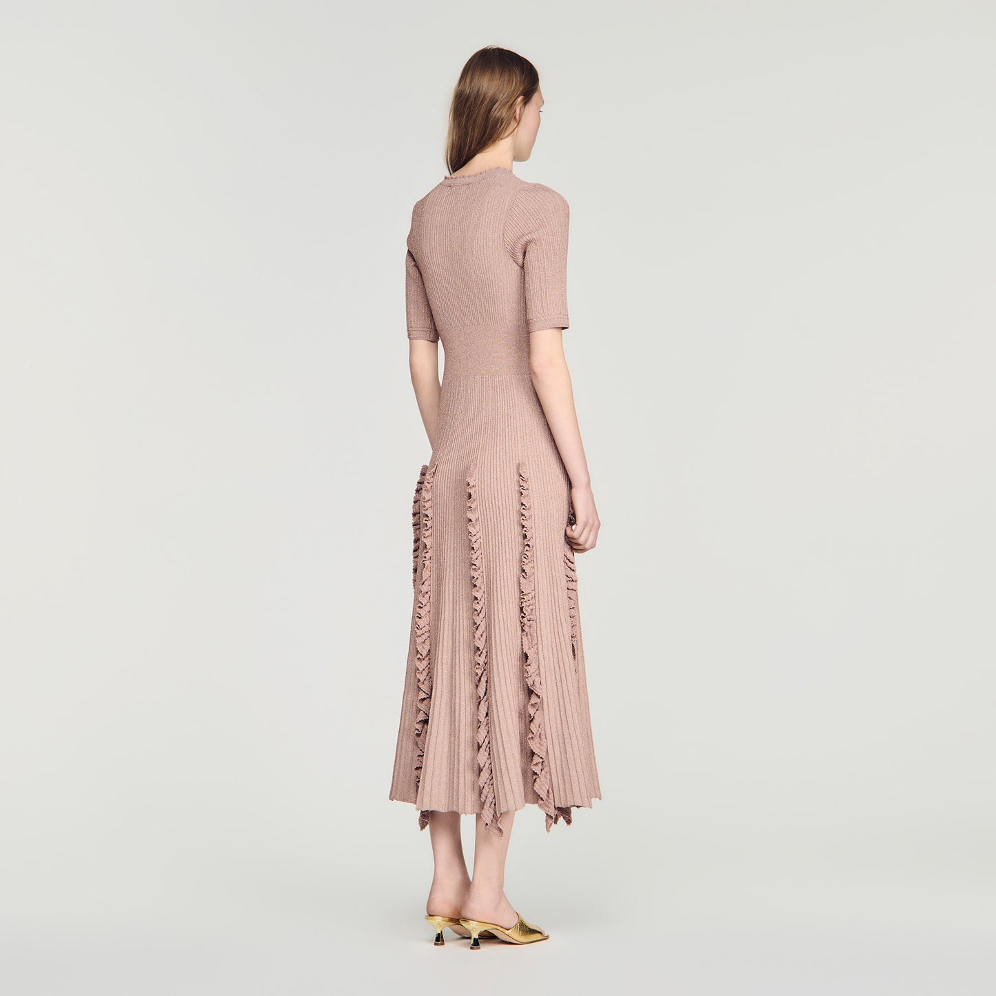 Pietrarosa Sparkling knit maxi dress Nude