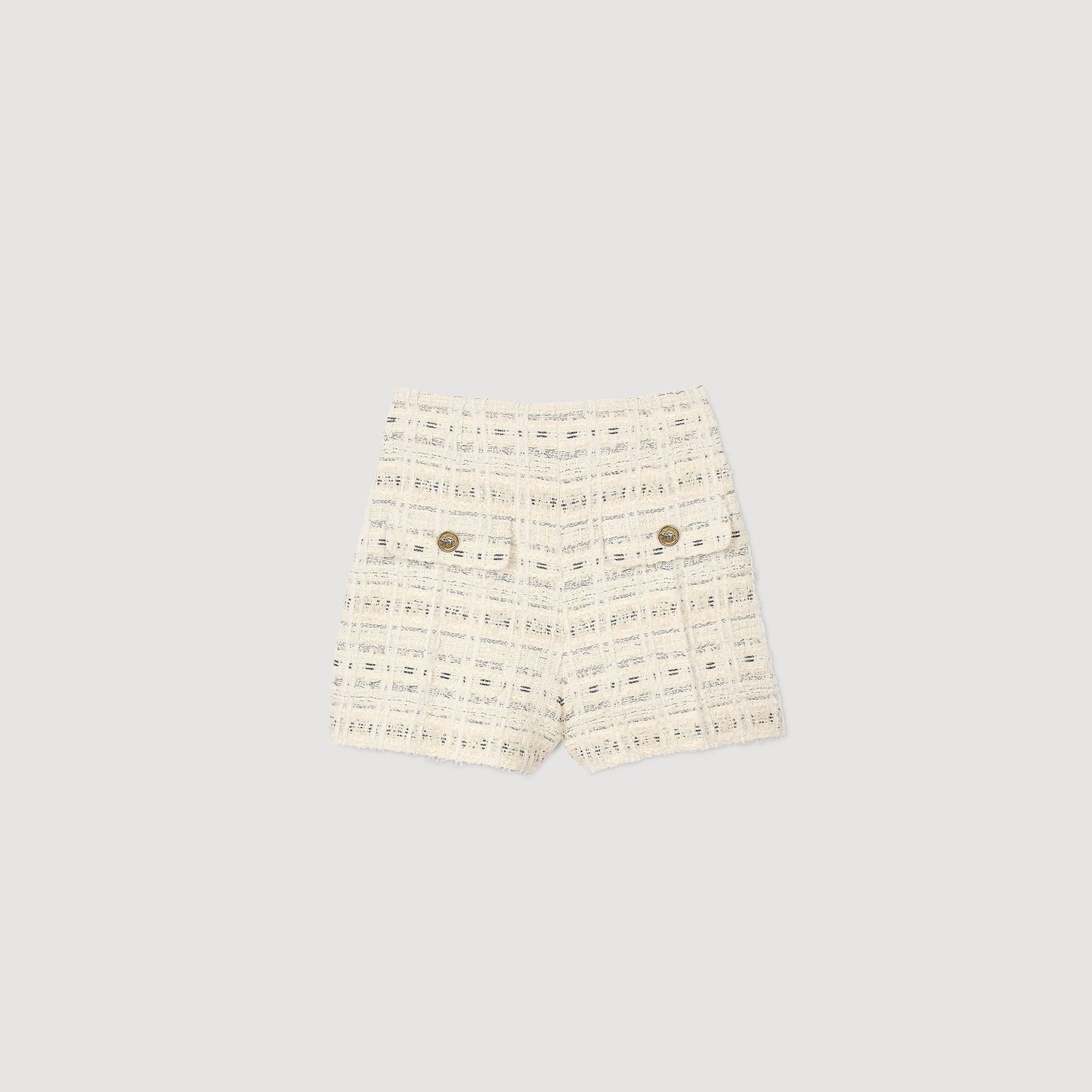 Cam Decorative Tweed Shorts Ecru / Lurex