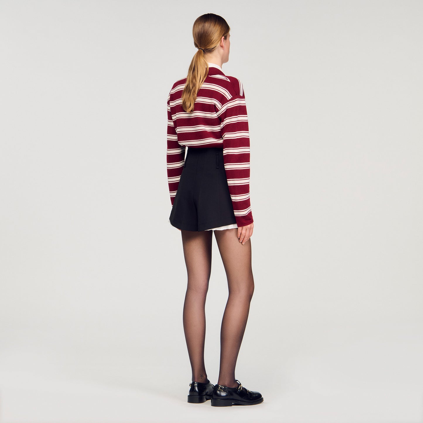 Servane Tailored Flounced Shorts Black