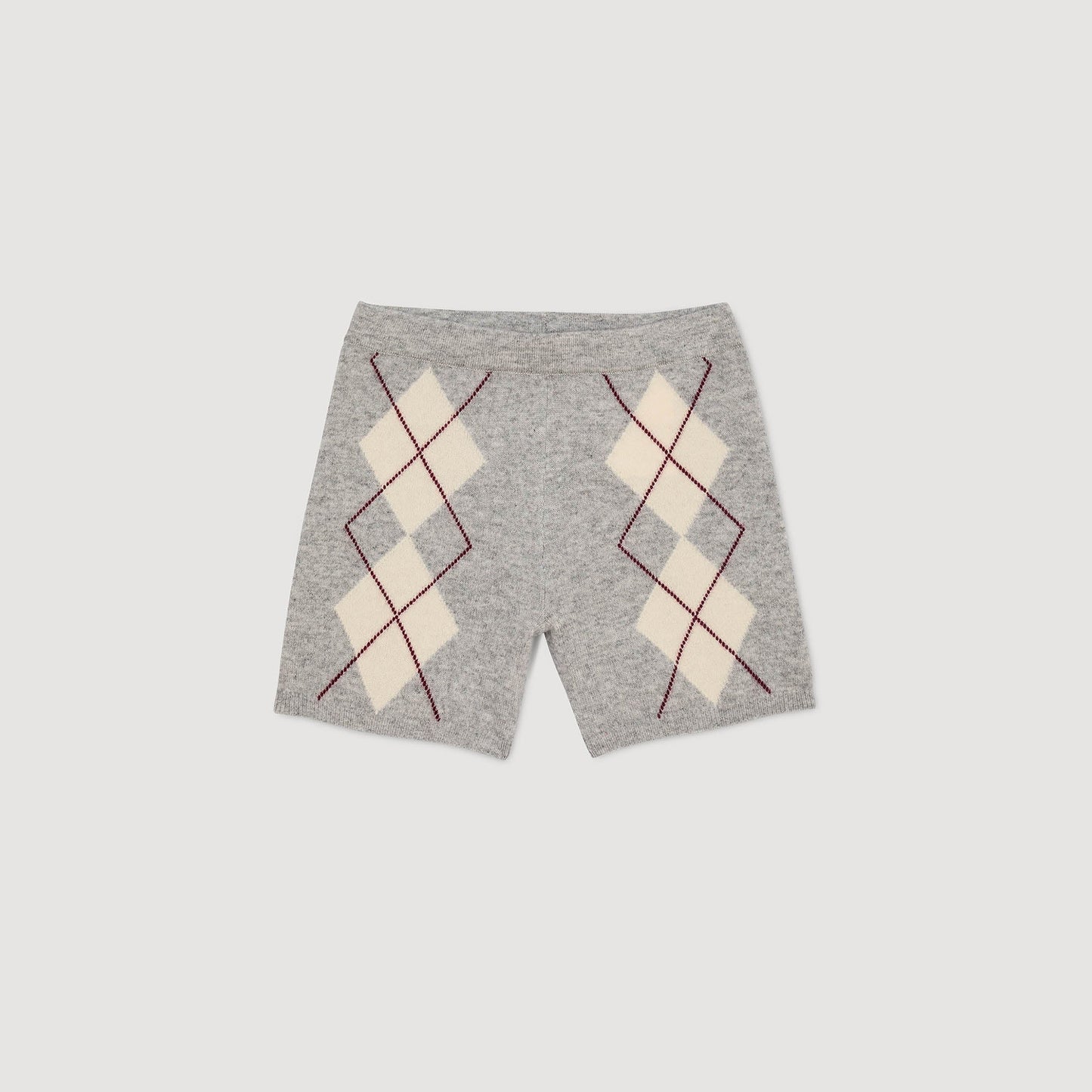 Miloe Diamond-Pattern Knit Shorts Grey