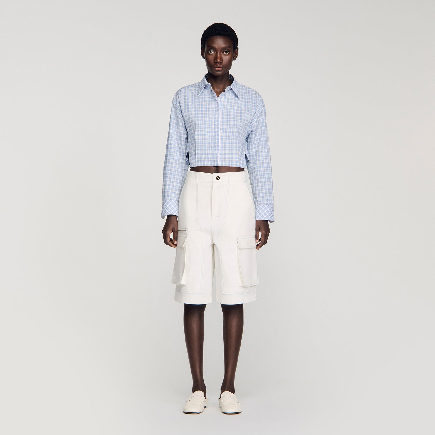 Tilio Wide-Leg Cotton Bermuda Shorts White