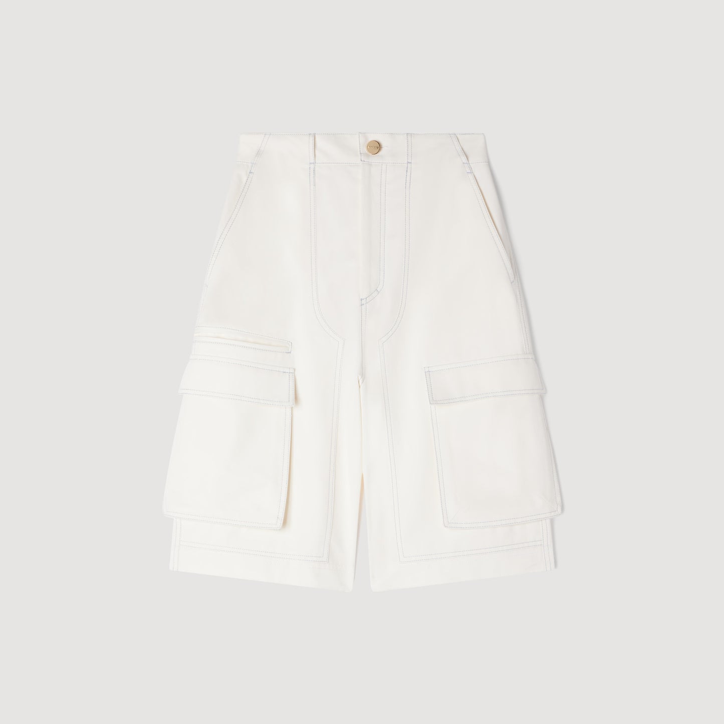 Tilio Wide-Leg Cotton Bermuda Shorts White