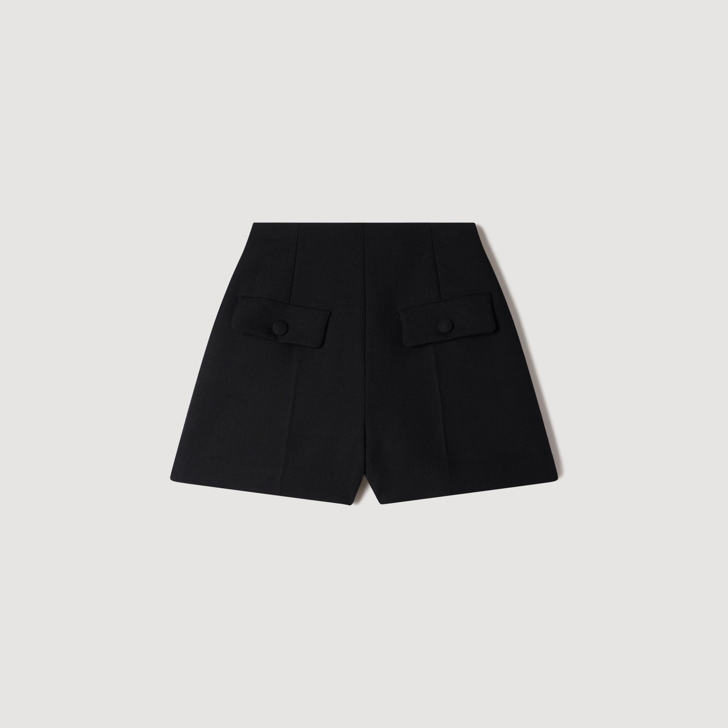 Lavandie High-waisted wool shorts Black