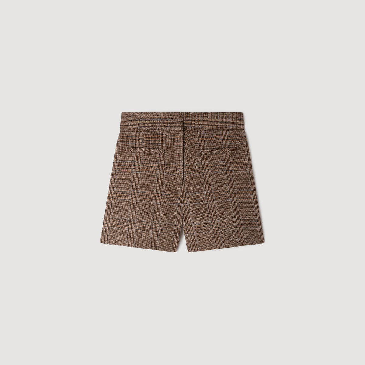 Finn Check wool shorts Taupe
