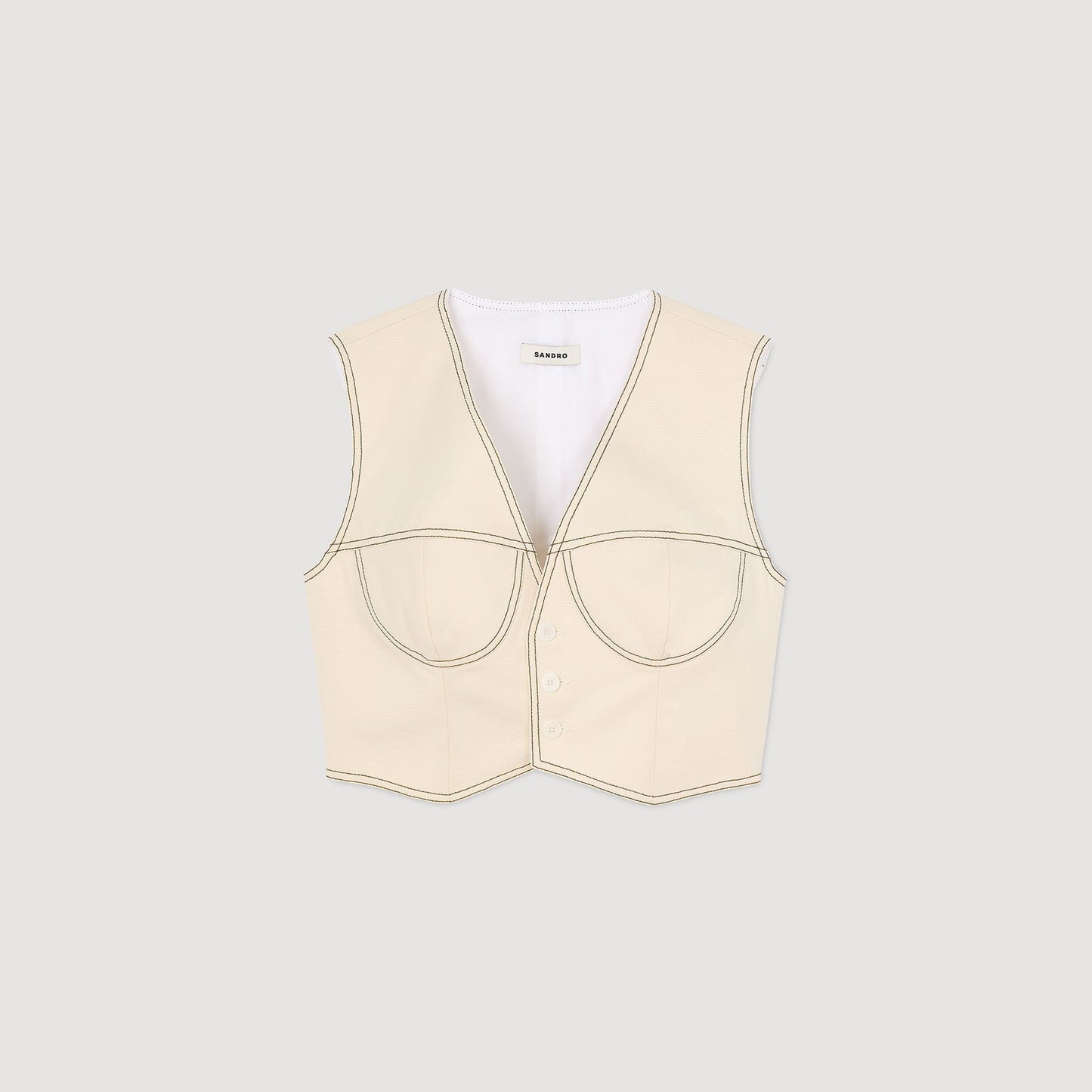 Leonie Denim Cropped Jacket Sand
