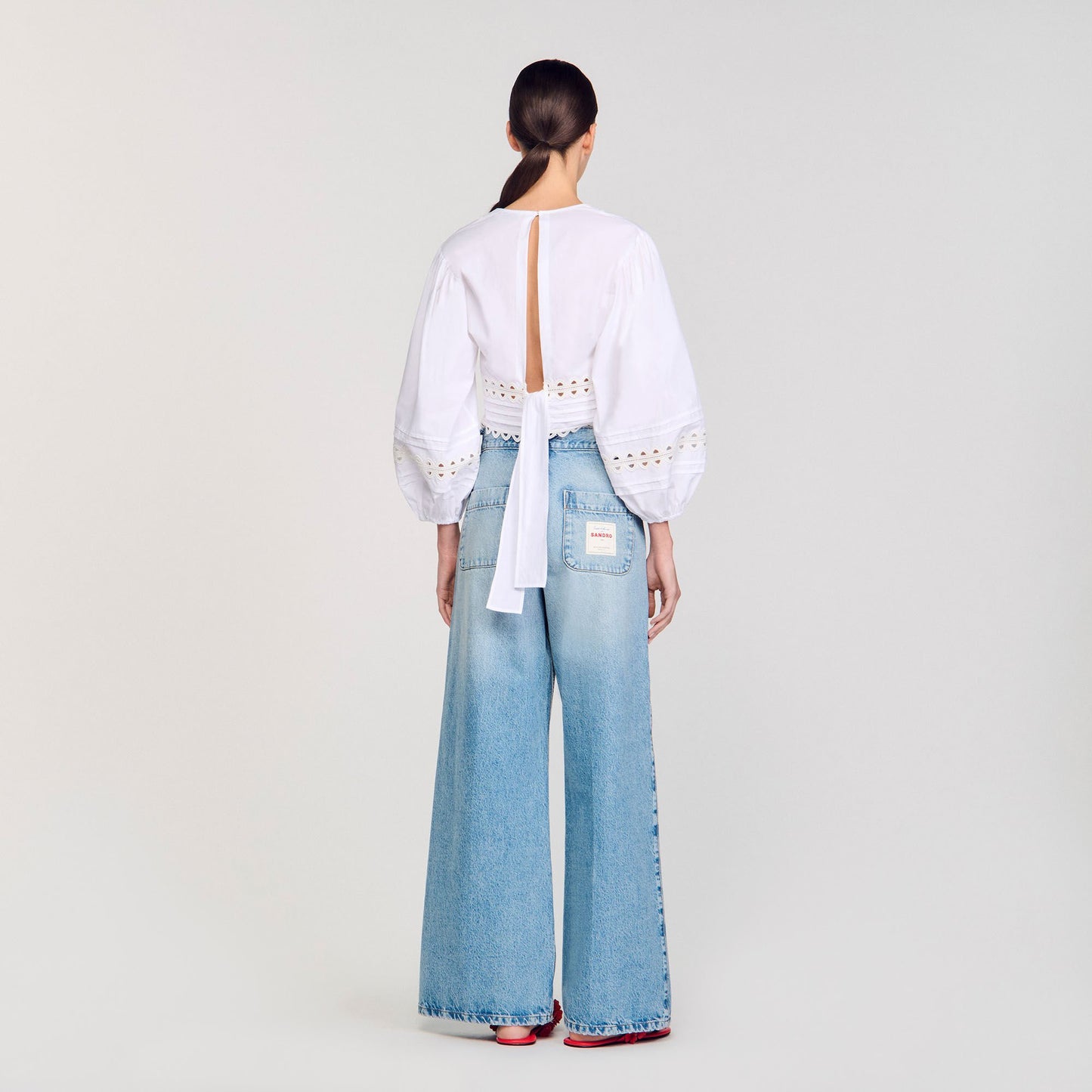 Chichi Poplin Crop Top White