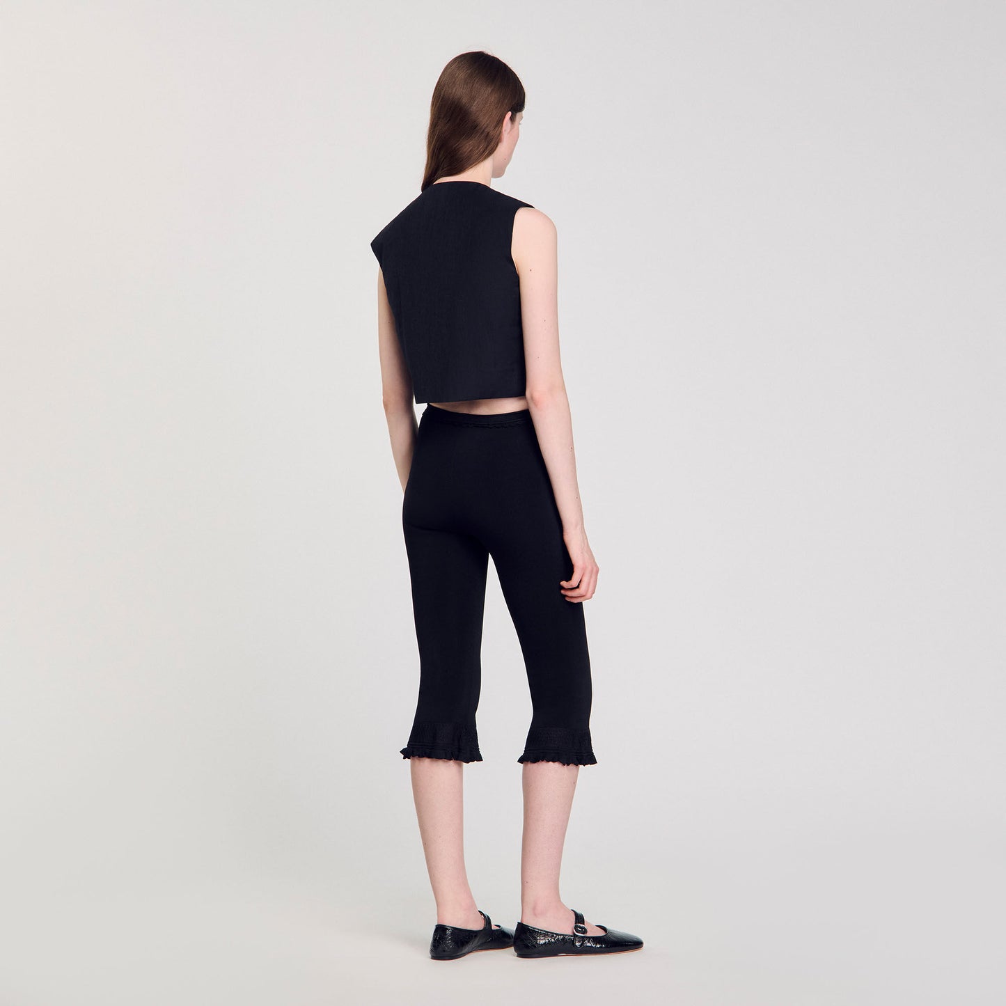 Eilat Pleated Crop Top Black