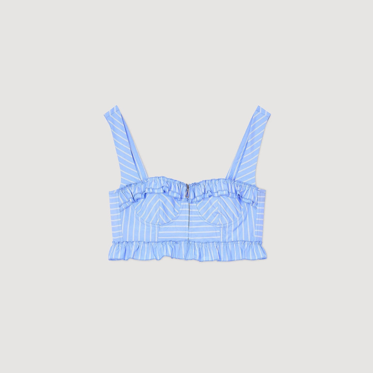 Ombrelle Striped Crop Top Blu / White