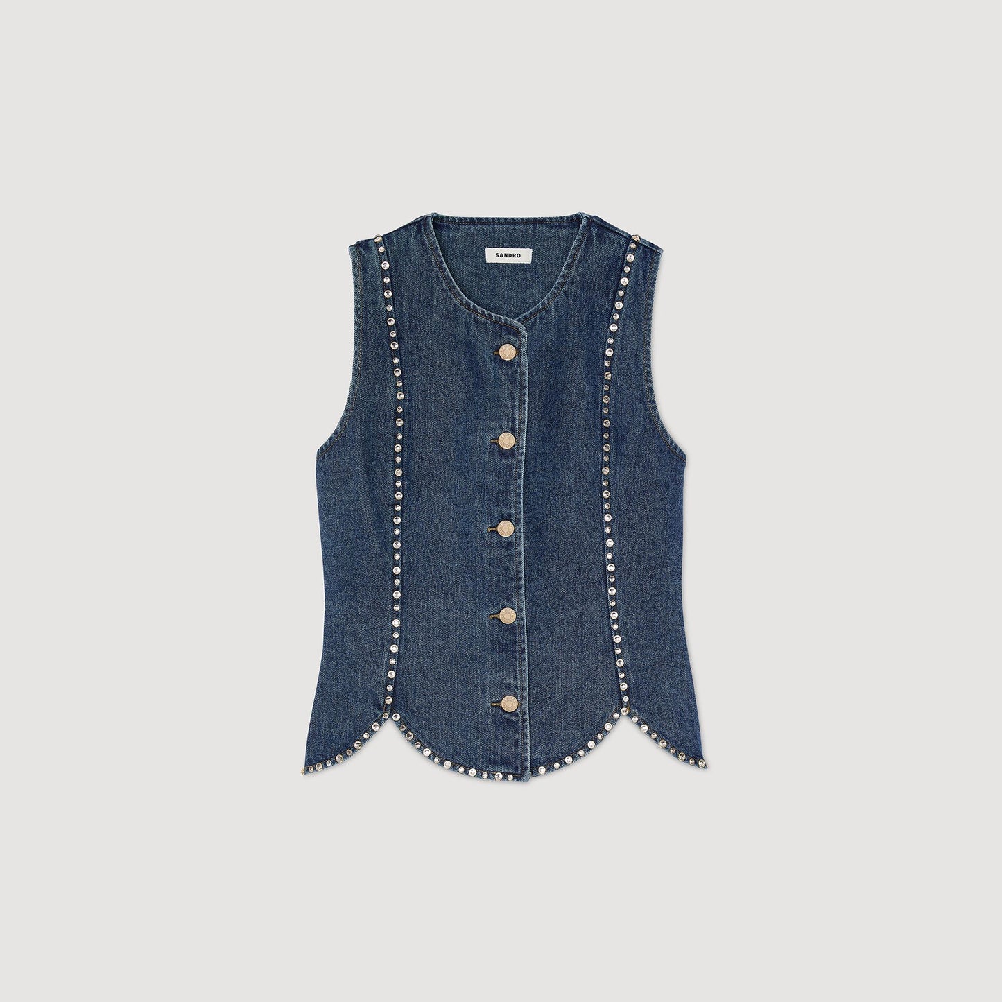 Eden Rhinestone Denim Top Blue Jean