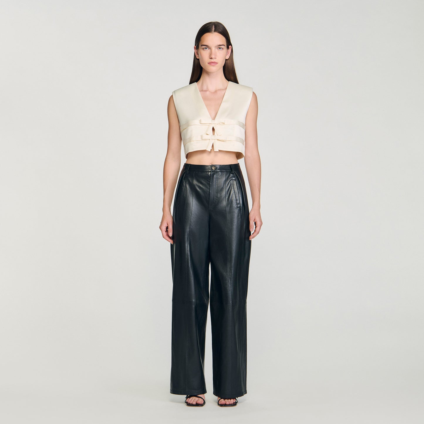 Auteuil Satin Crop Top Ecru