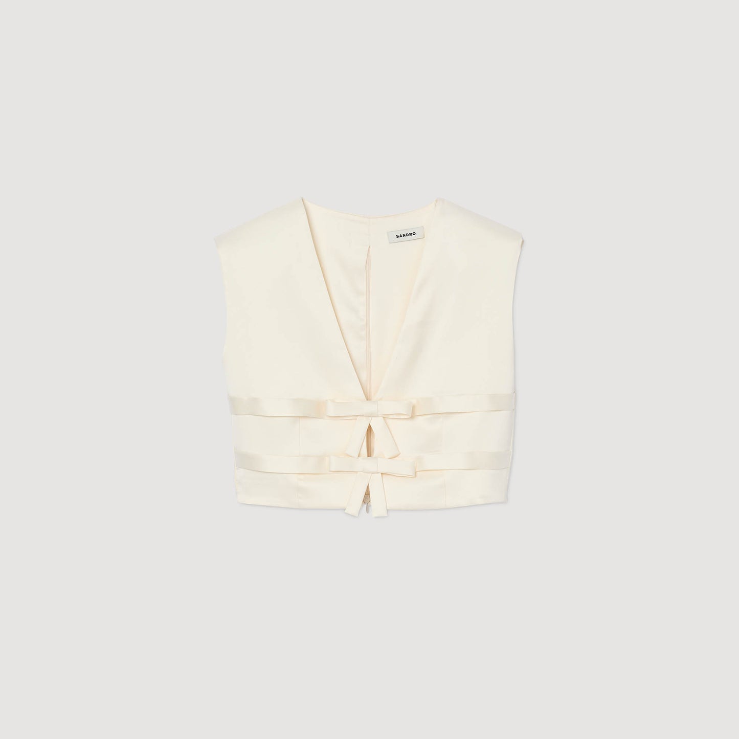 Auteuil Satin Crop Top Ecru