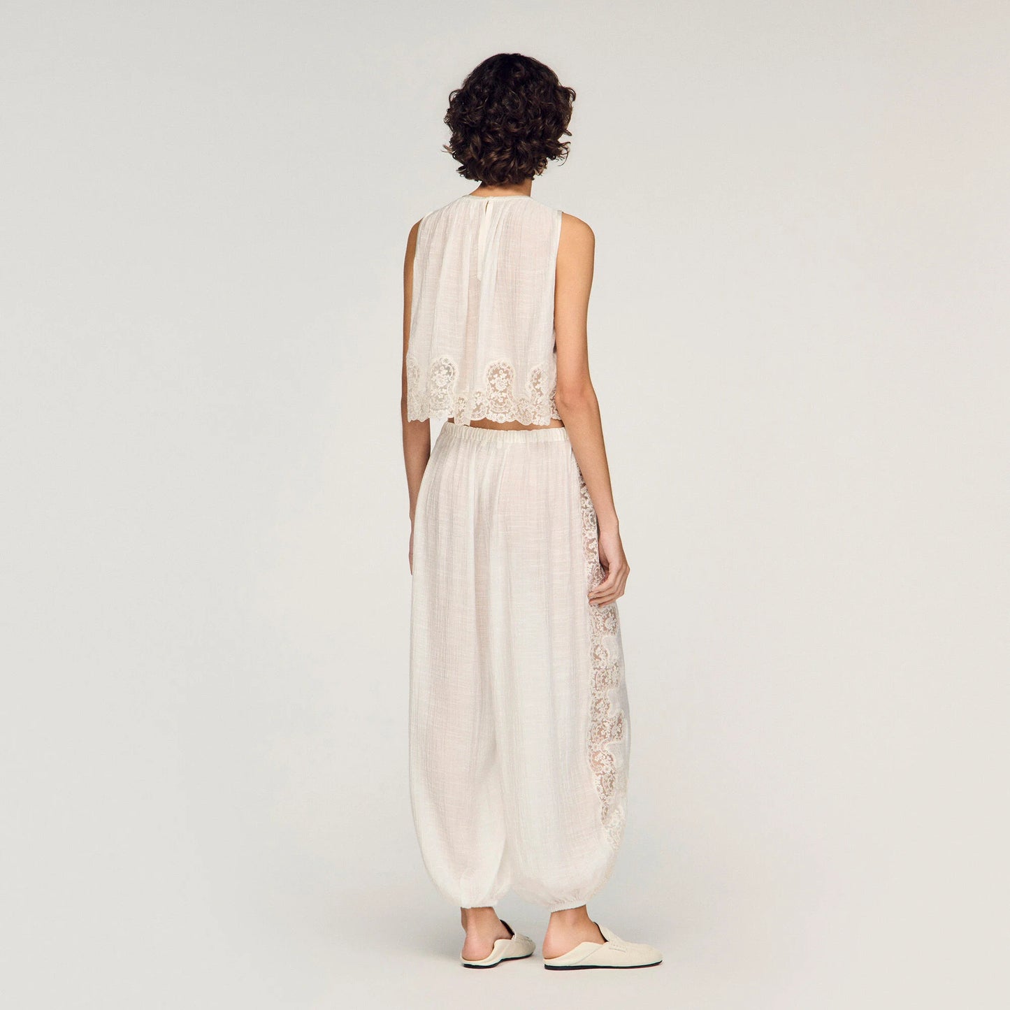 Ayana Crepon Crop Top White