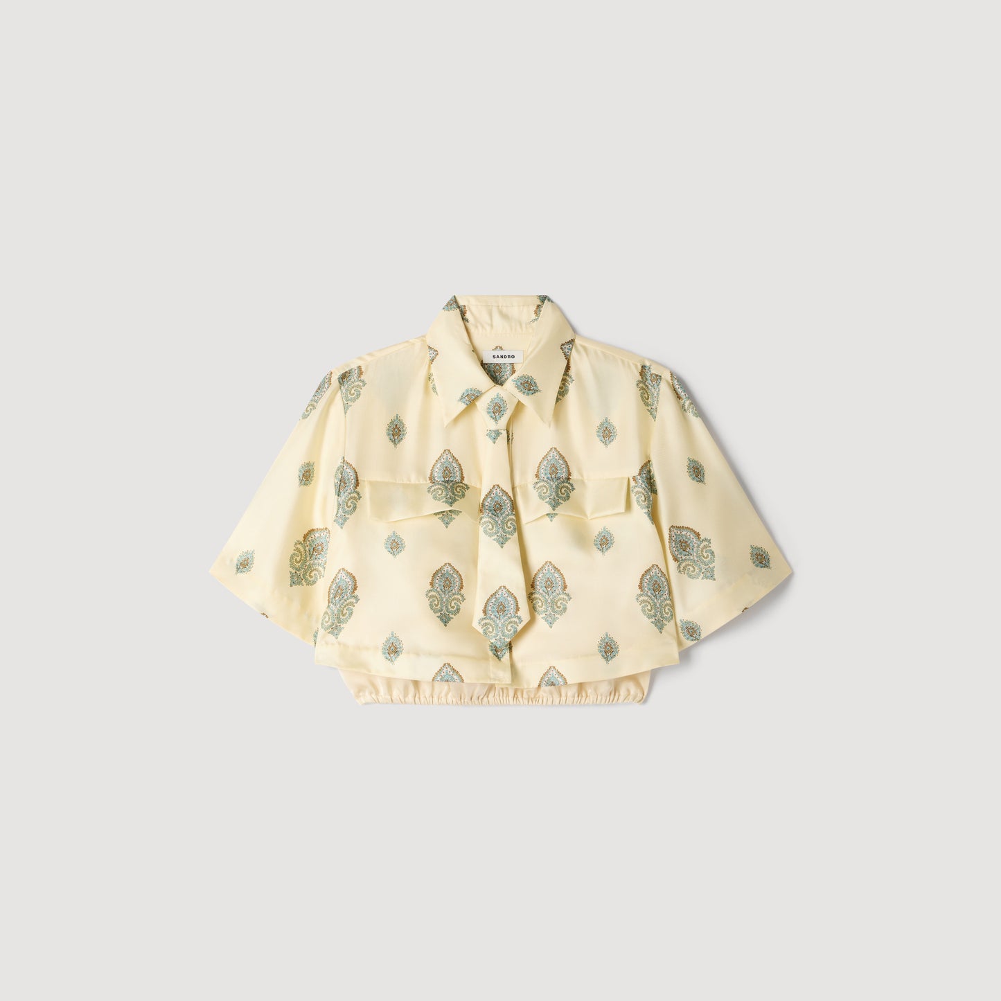 Calaventa Paisley print crop top Light Yellow