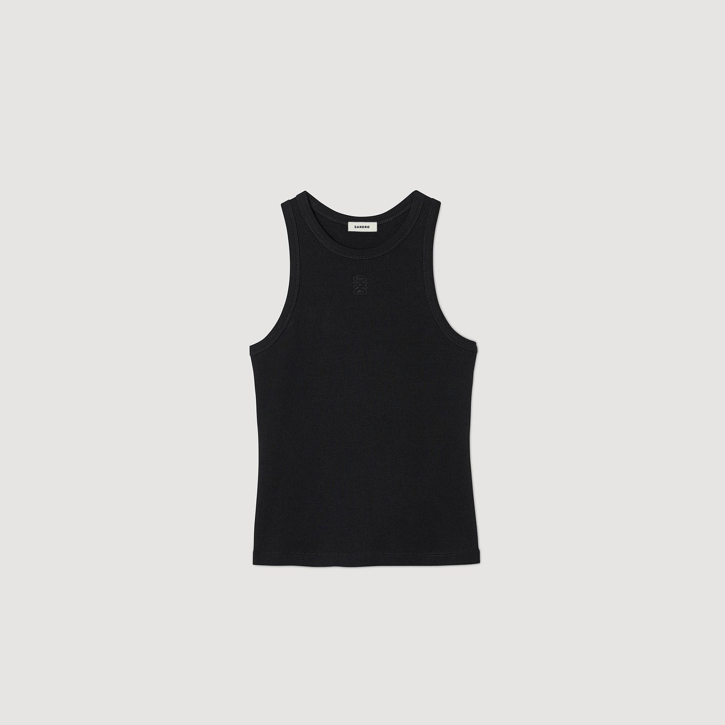 Embroidered Vest Top Black