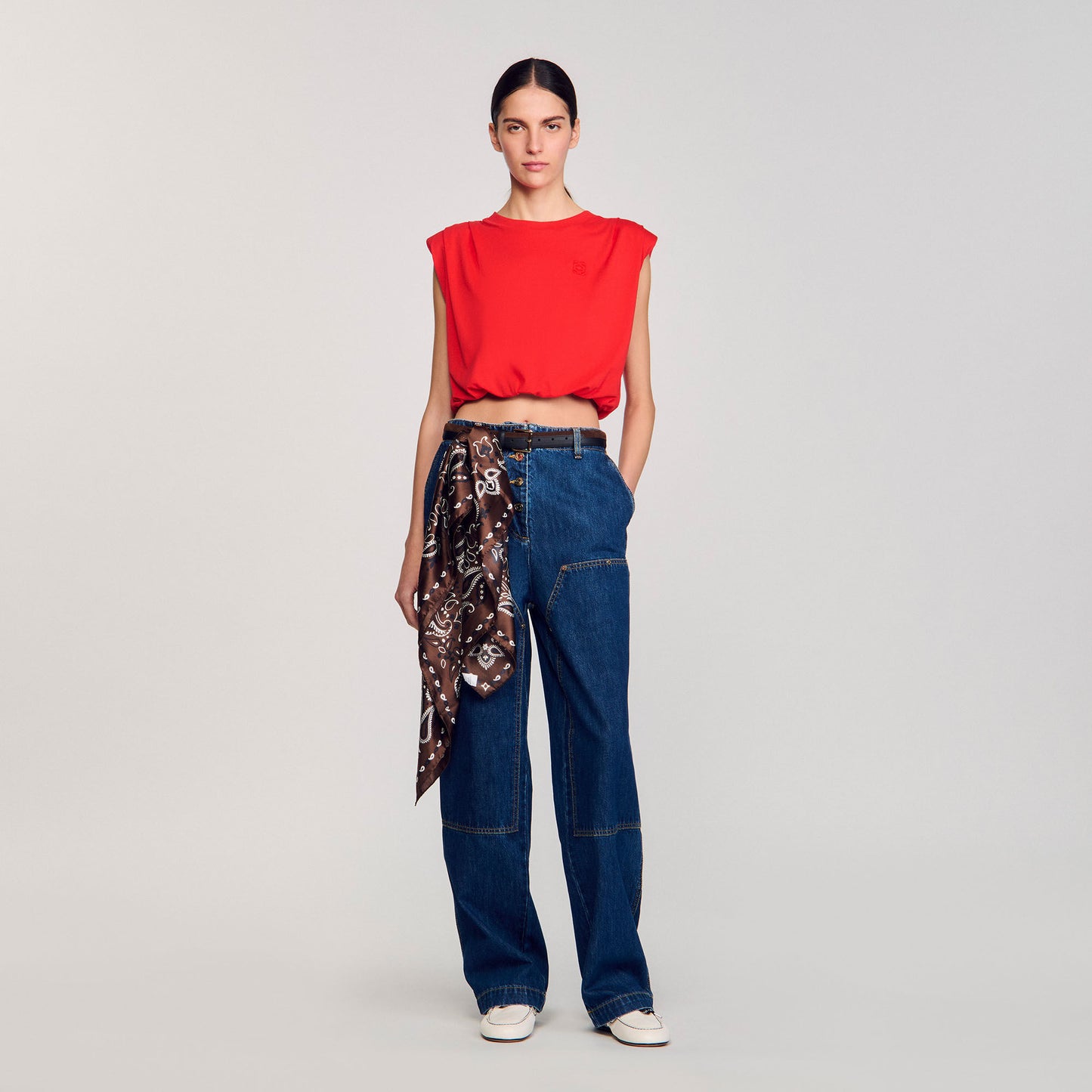 Short Draped T-Shirt Red