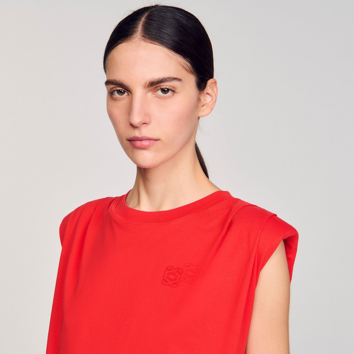Short Draped T-Shirt Red