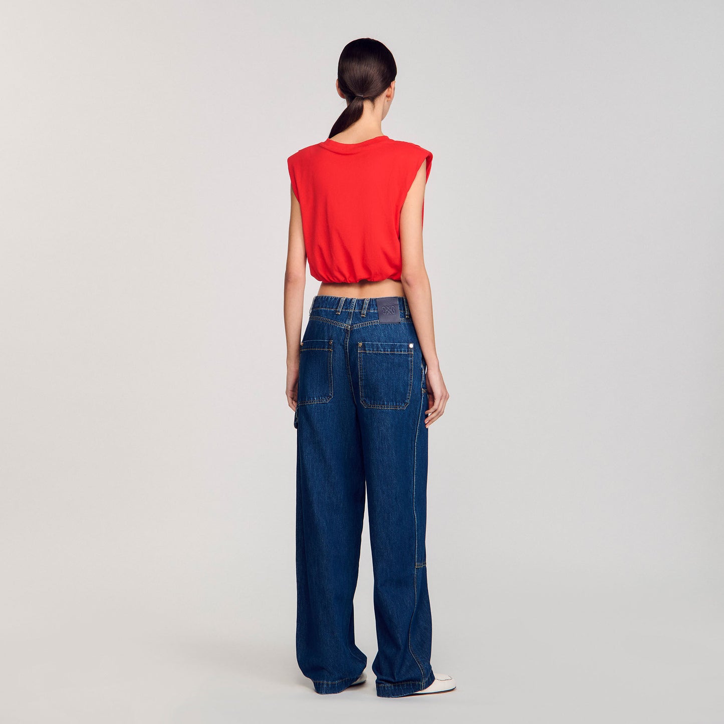 Short Draped T-Shirt Red
