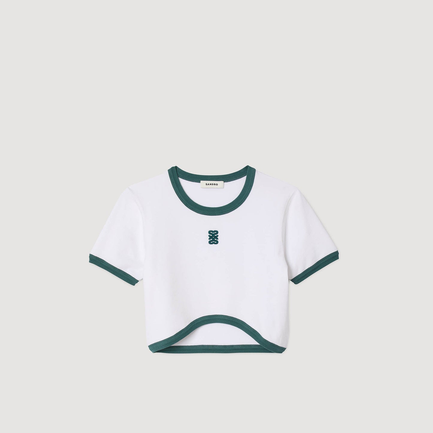 Ninon Two-Tone Cropped T-Shirt White