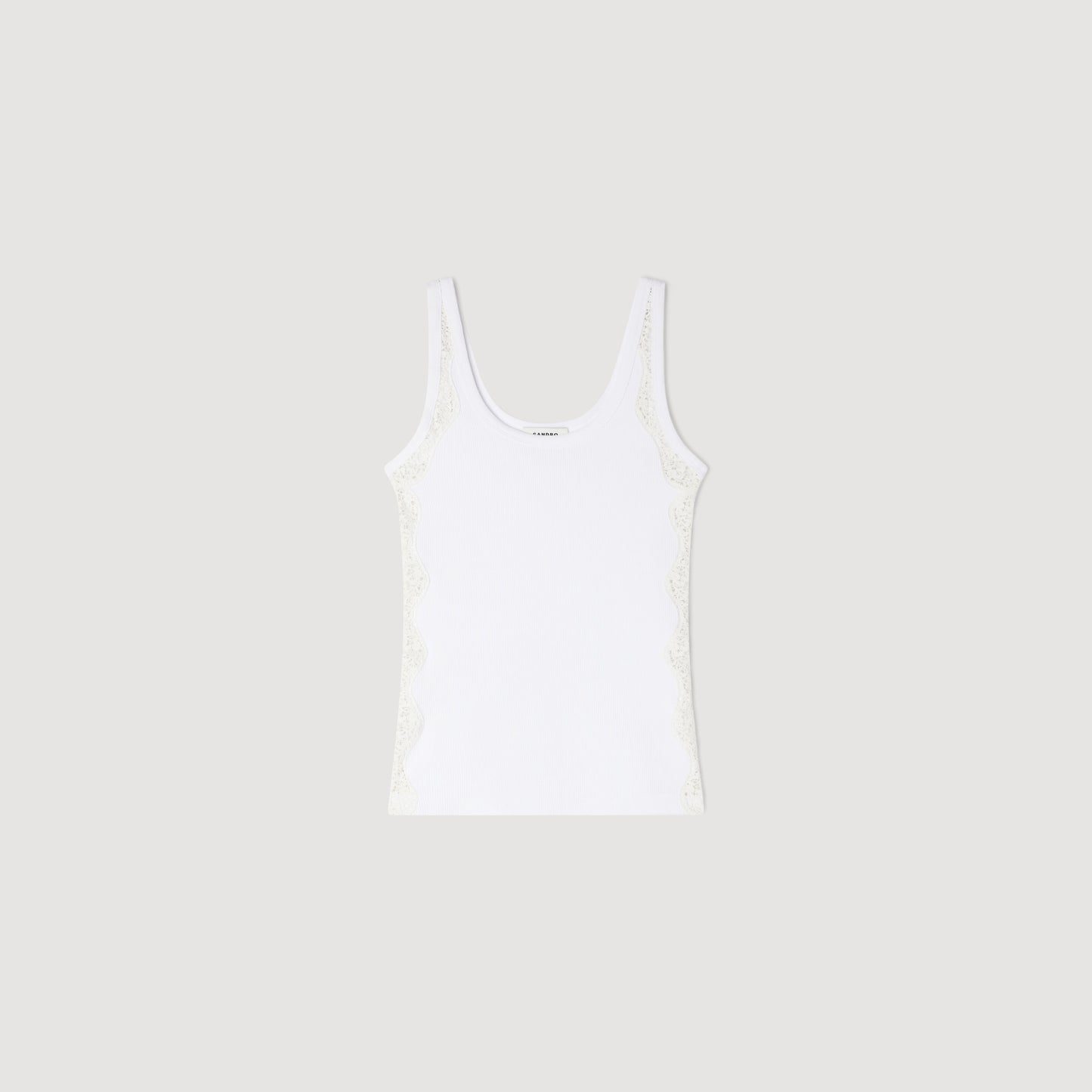 Isia Vest Top With Lace Detail White