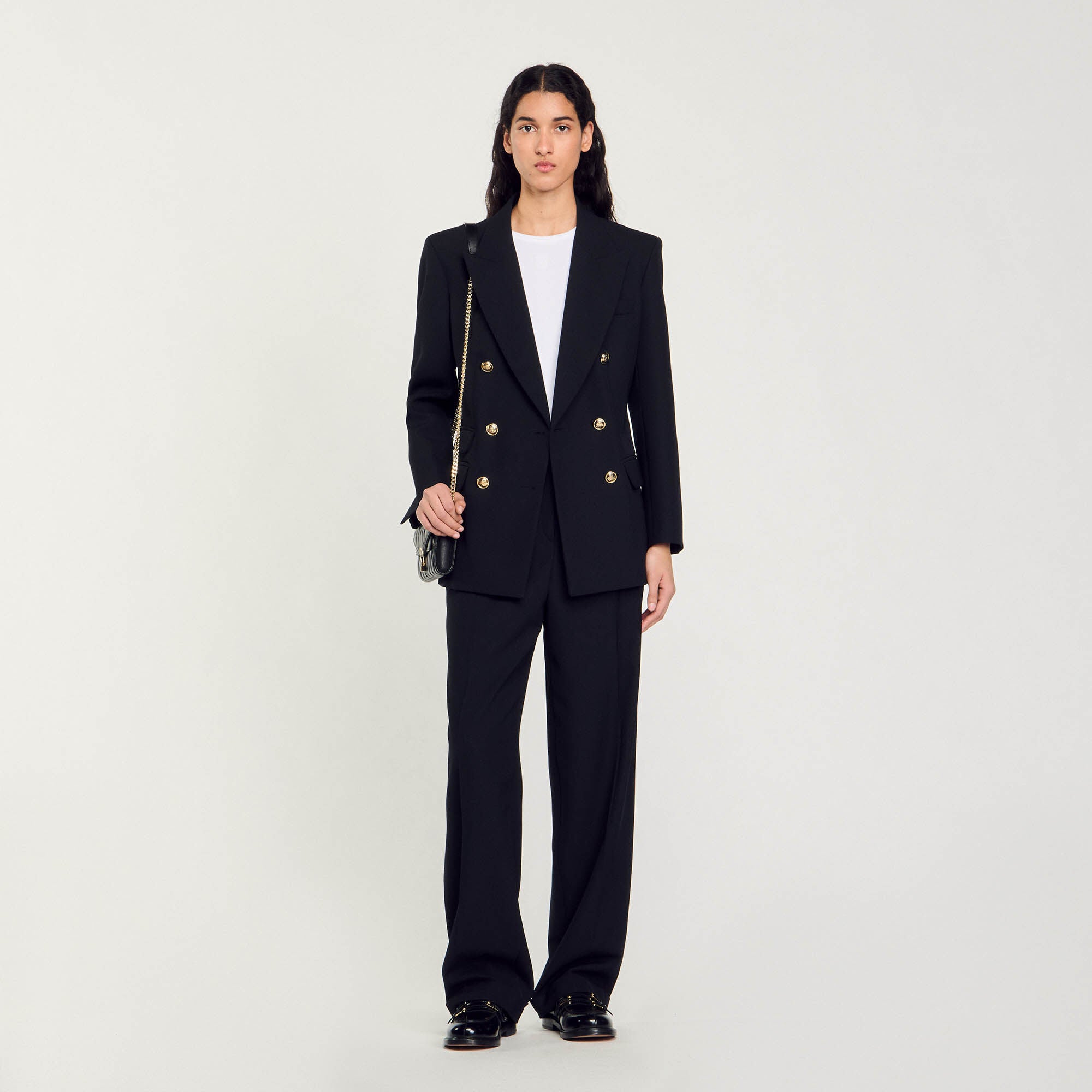 Double-Breasted Suit Jacket Black