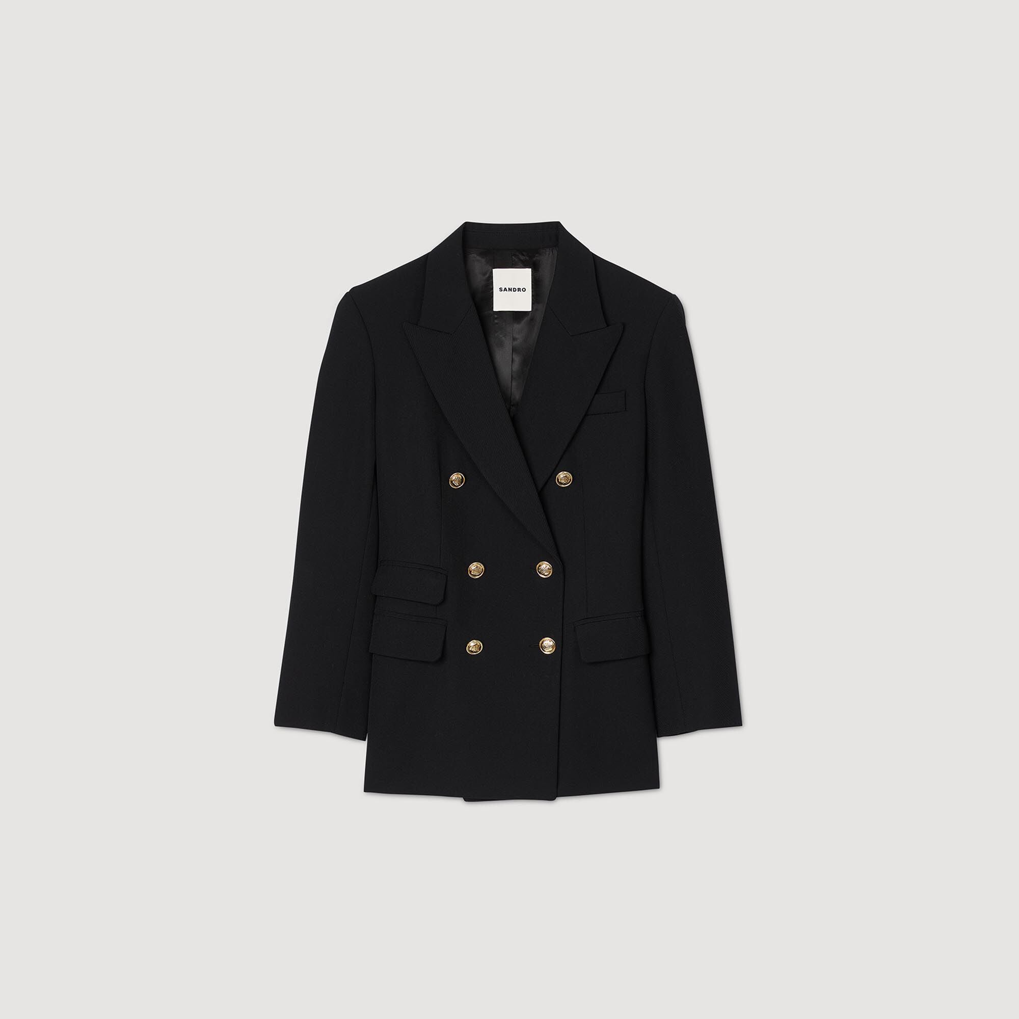 Double-Breasted Suit Jacket Black