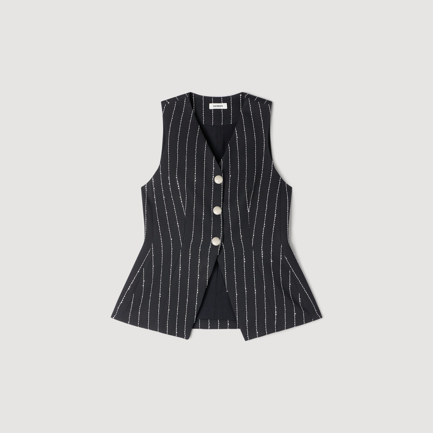 Jaime Sequinned Striped Jacket Black / White