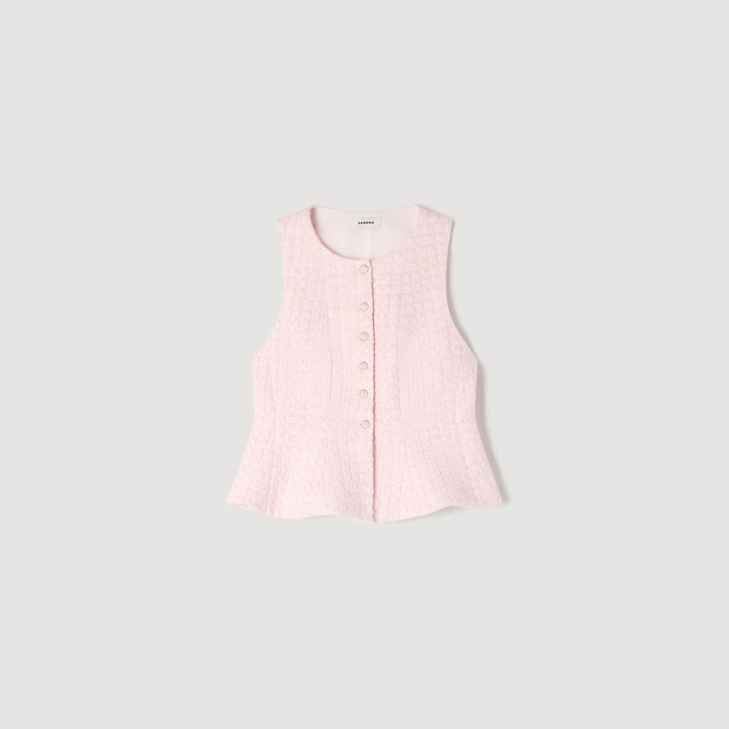 Demie Beaded Check Tweed Jacket Pink