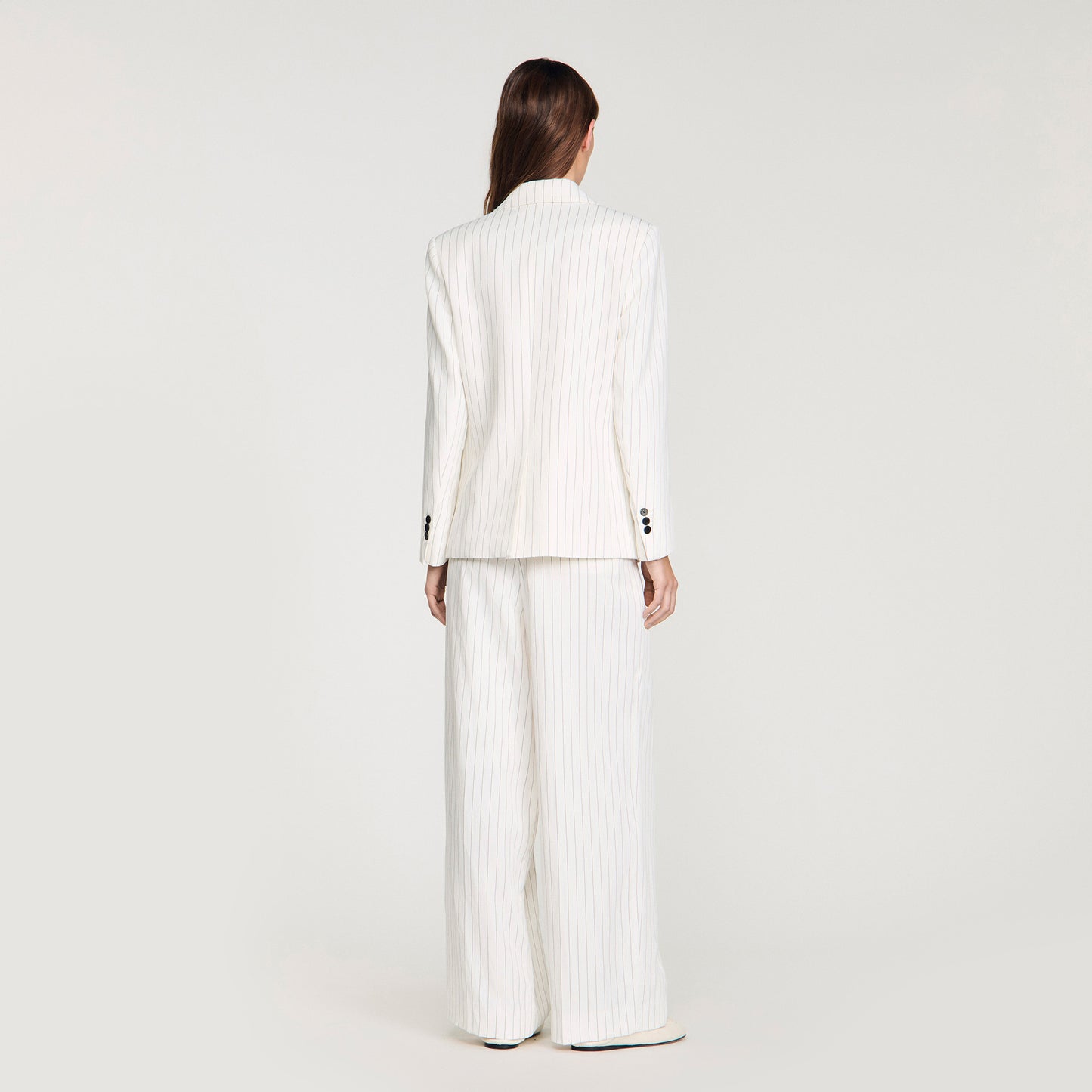 Hudson Striped Tailored Jacket Ecru / Black