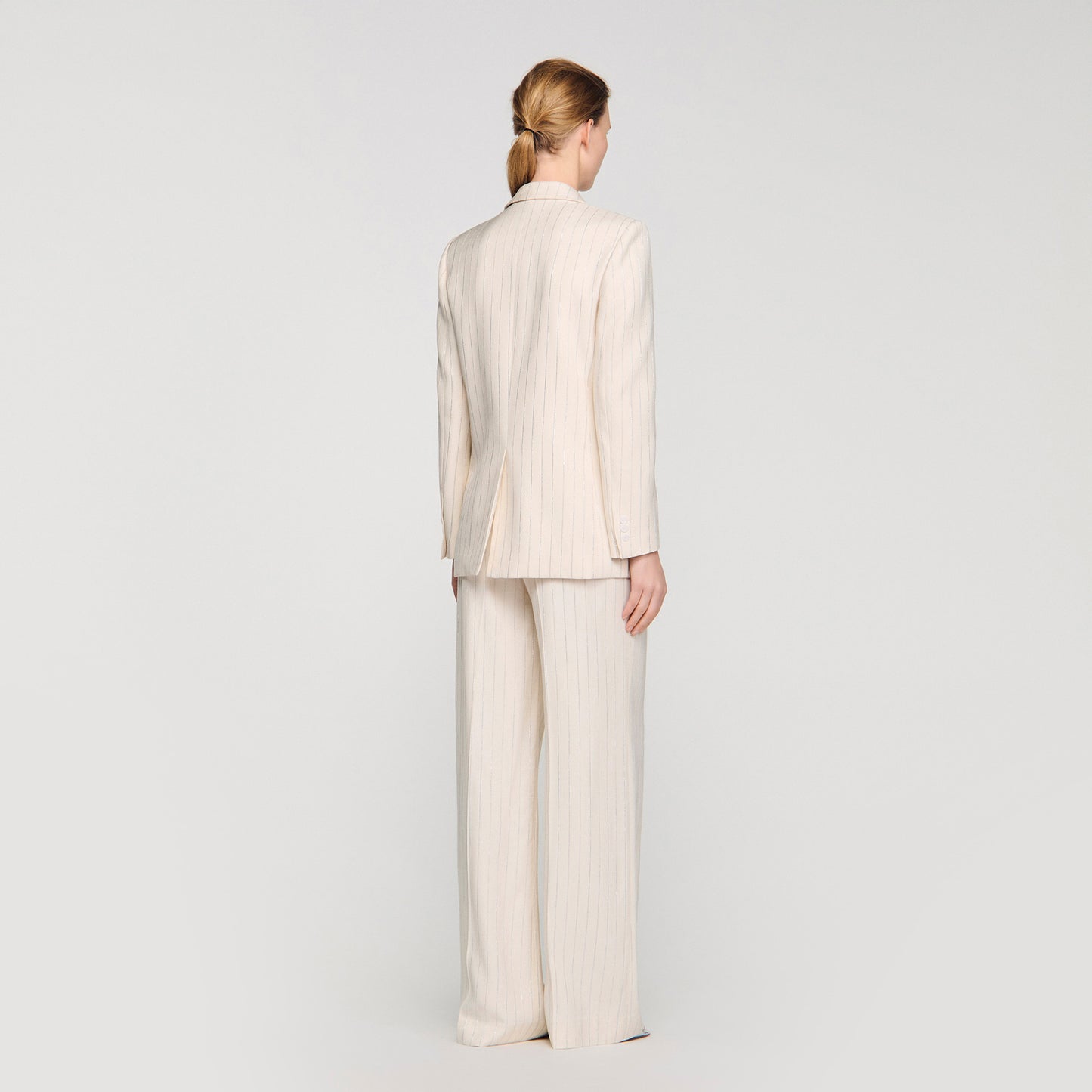Birkin Striped Tailored Jacket ECRU / SILVER