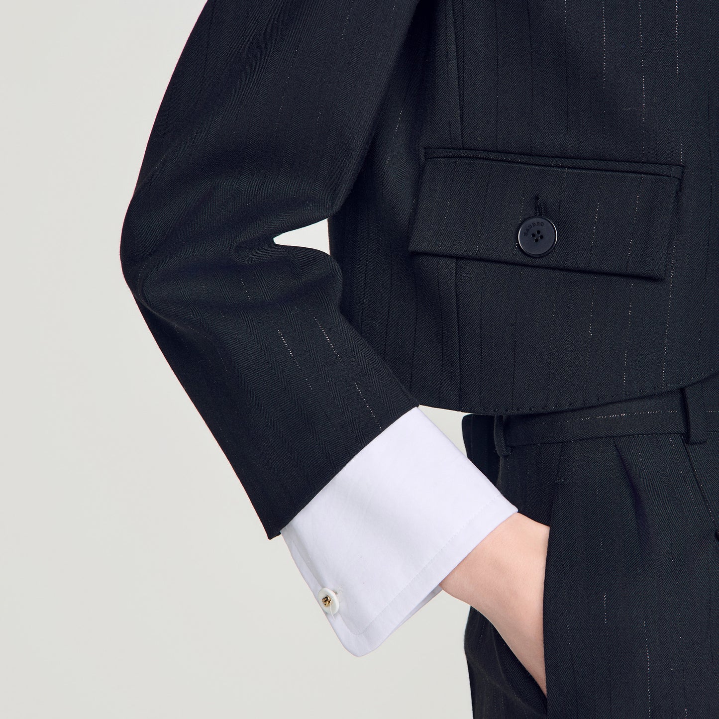 Portivana Short jacket with standing collar Black