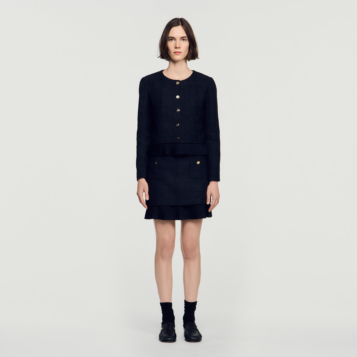 Paloma 2-in-1 tweed jacket Black