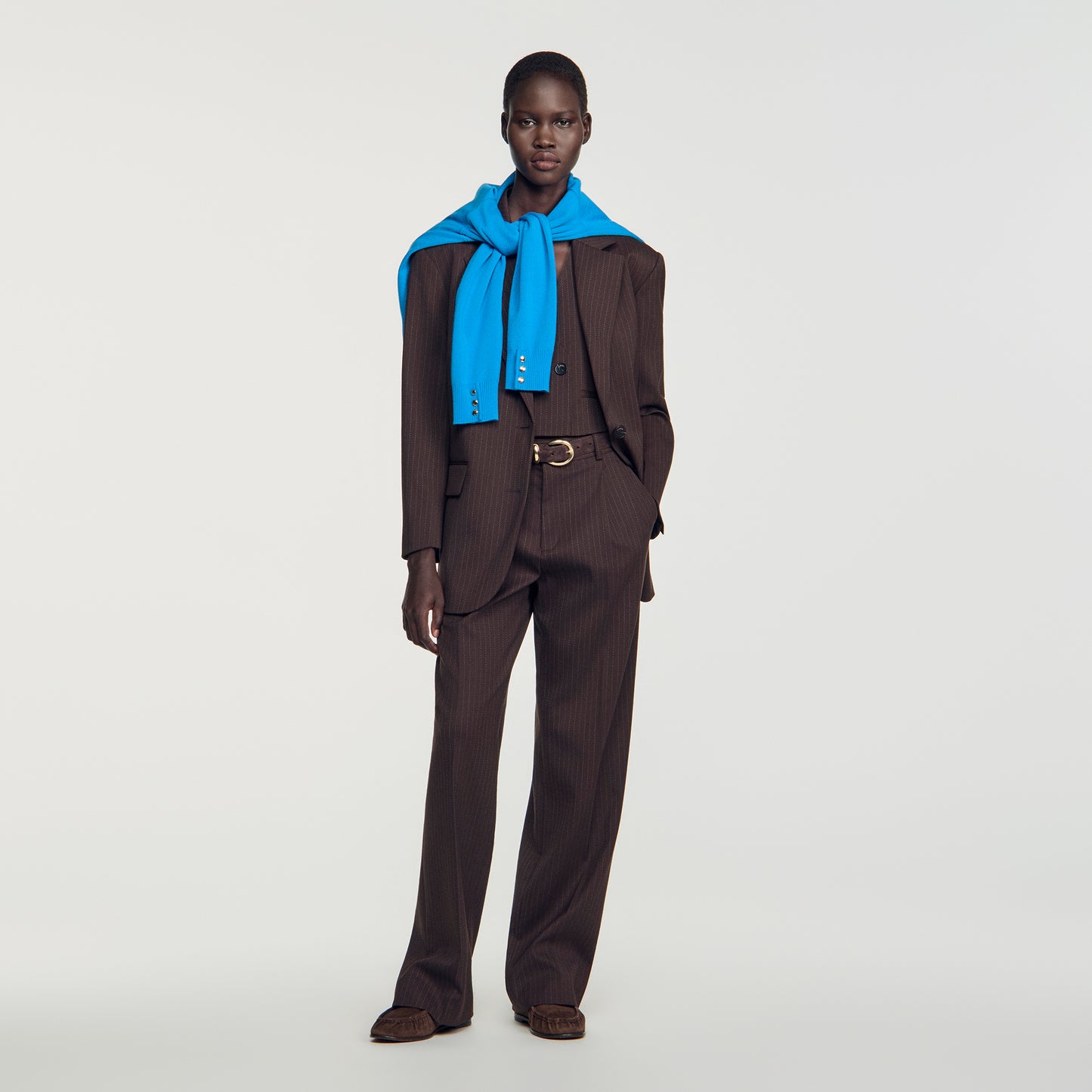 Amanda Striped suit jacket Marron / Bleu