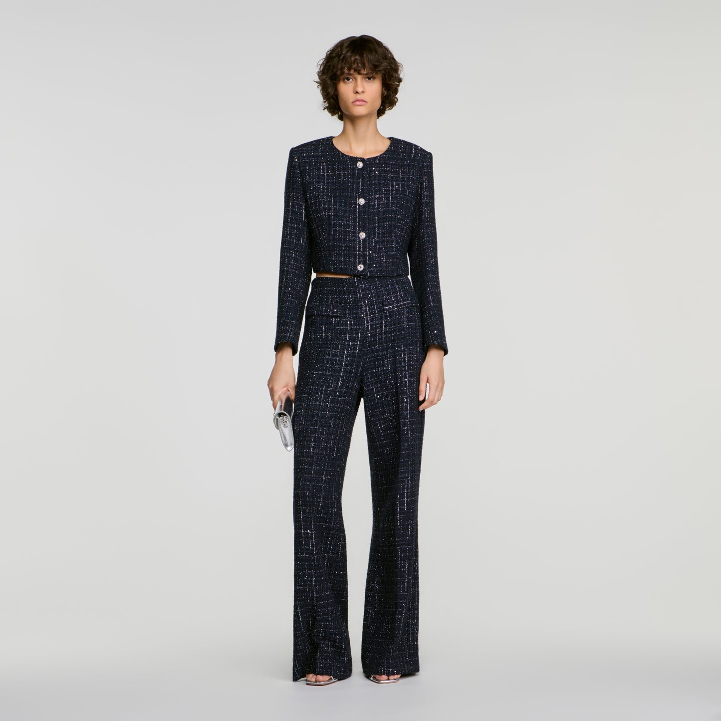 Ophelie Decorative tweed jacket Blue