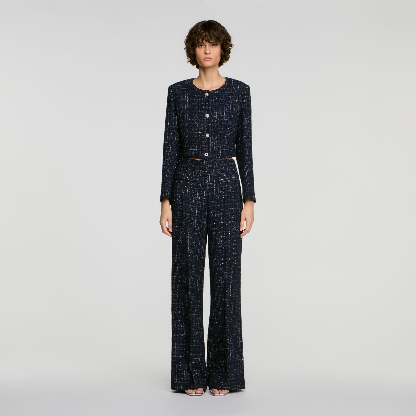 Ophelie Decorative tweed jacket Blue