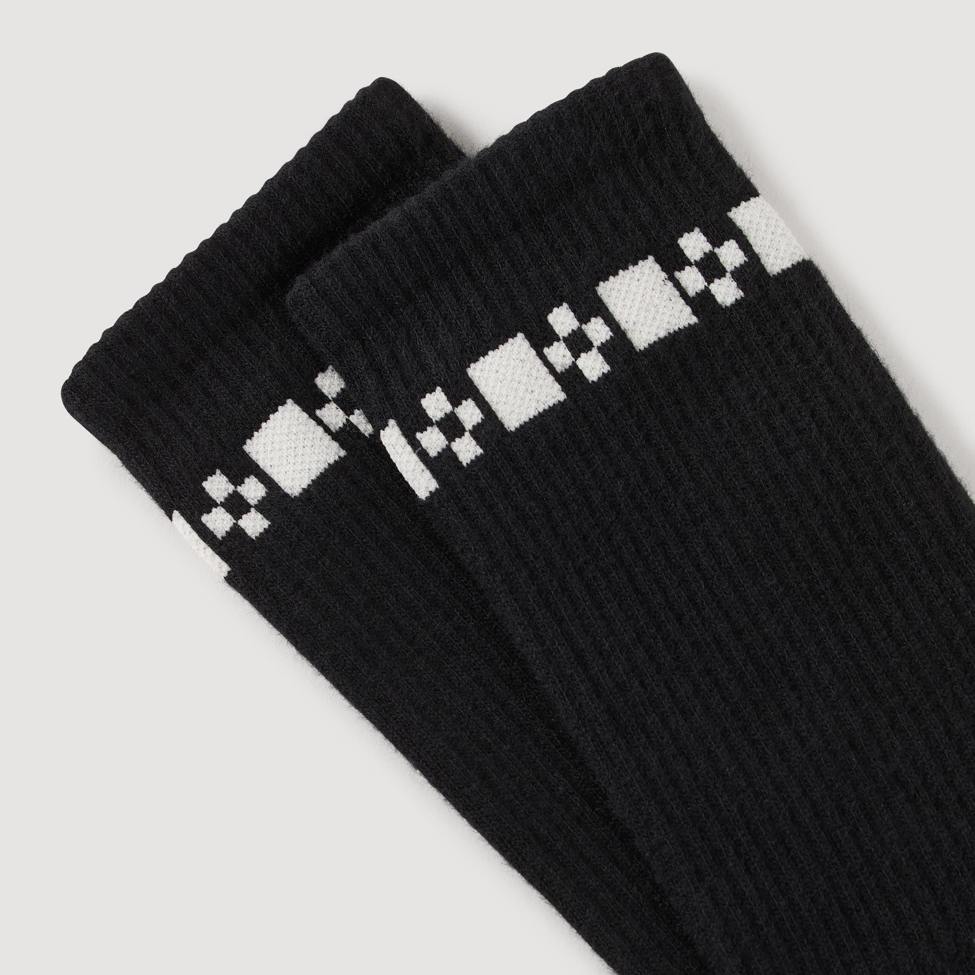 Cross Socks Embroidered Socks Black