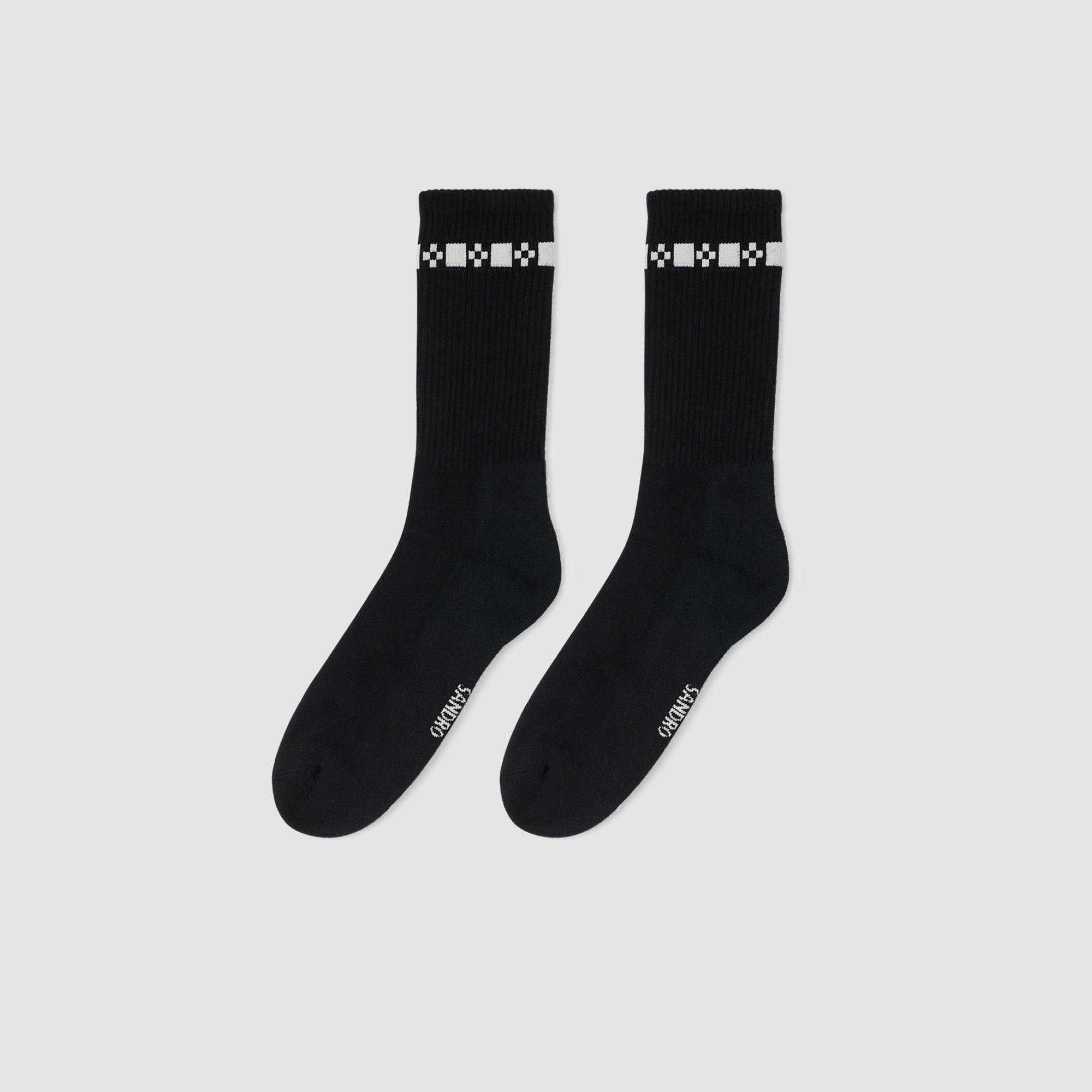 Cross Socks Embroidered Socks Black