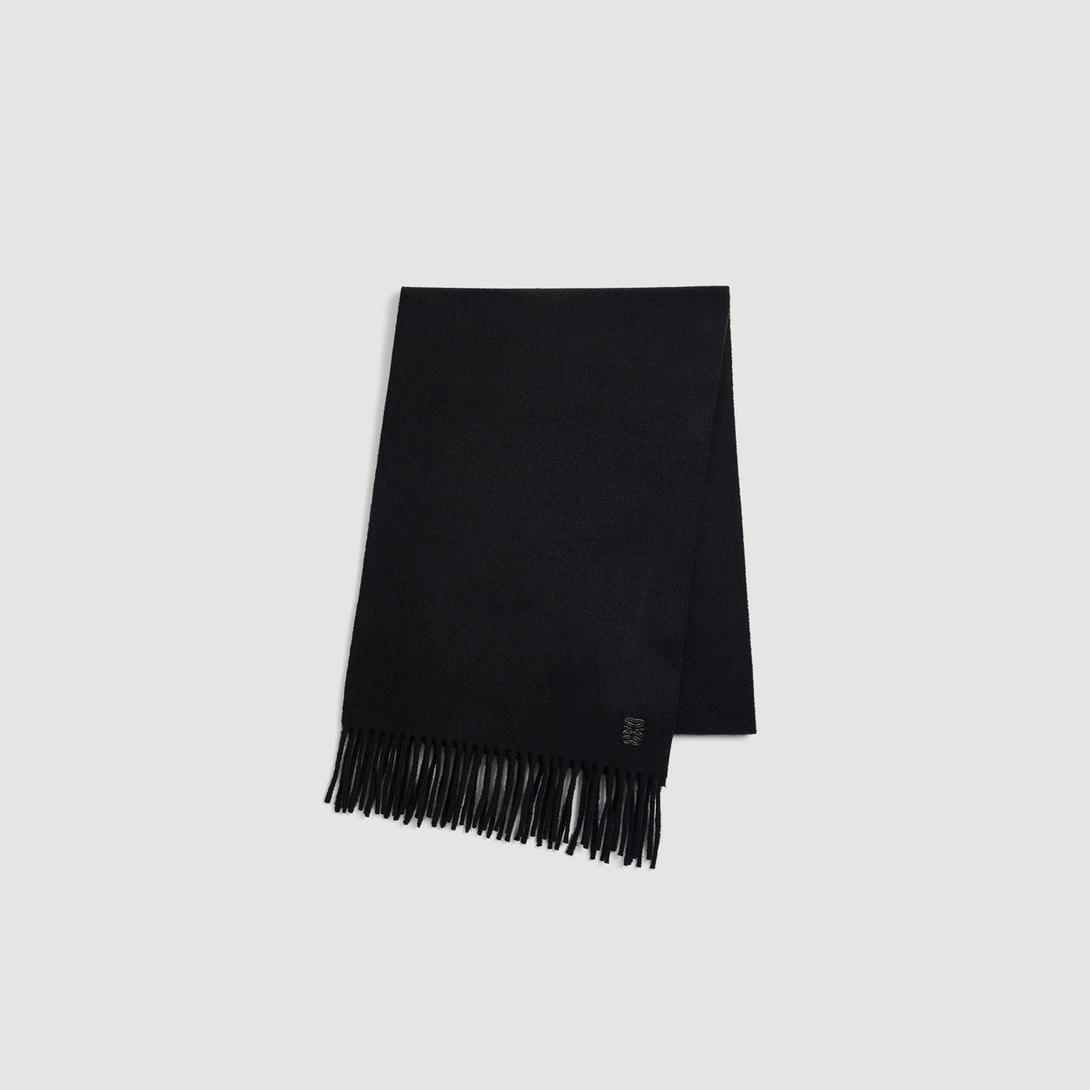 Patch 4S Scarf Fringed wool scarf Black