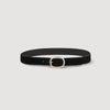 Vintage Belt Suede Wide Leather Belt Black