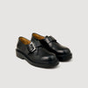 Monk Strap Glazed Leather Derbies Black