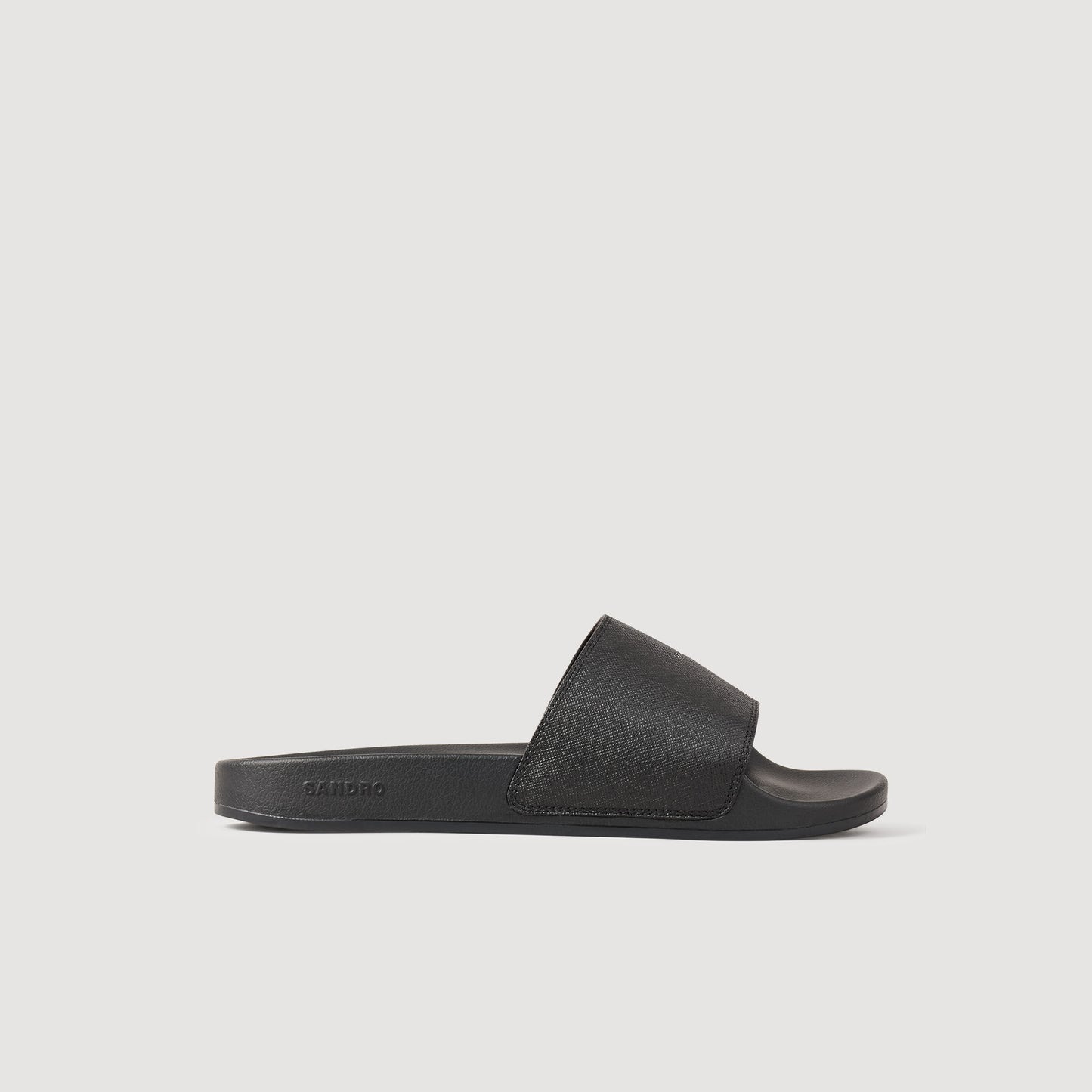 Claquette Safiano Sandals In Reconstituted Leather Black